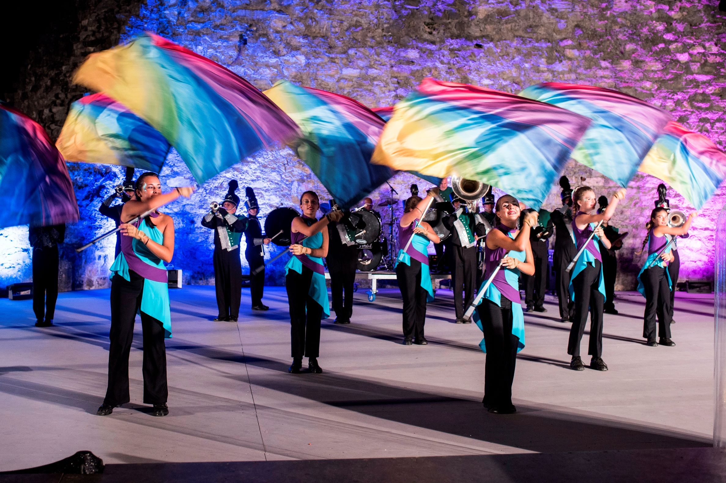 Color Guard, Flag spinning, International music festivals, Albertville, 2380x1590 HD Desktop