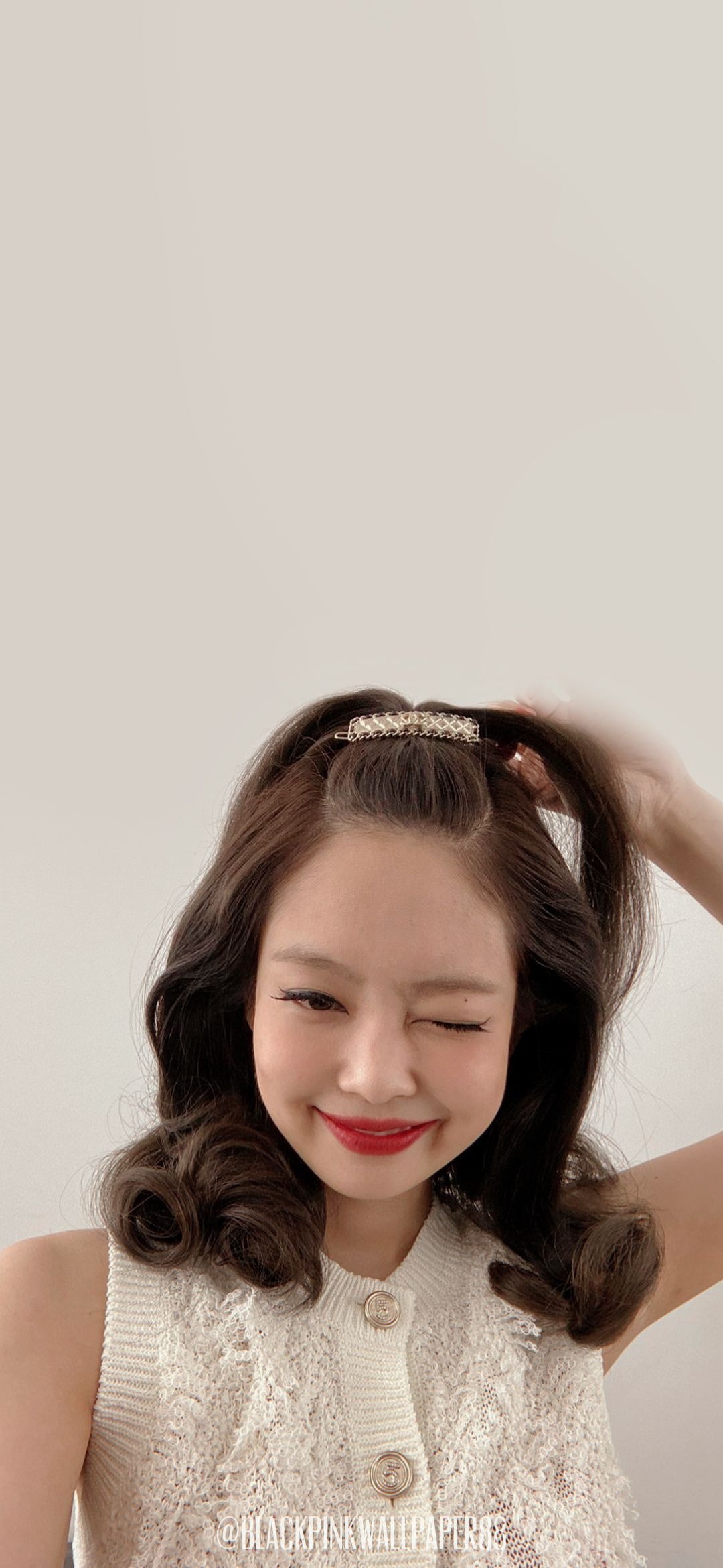 Jennie Kim, white tweed vest, @blackpinkwallpapers, HD Phone wallpaper