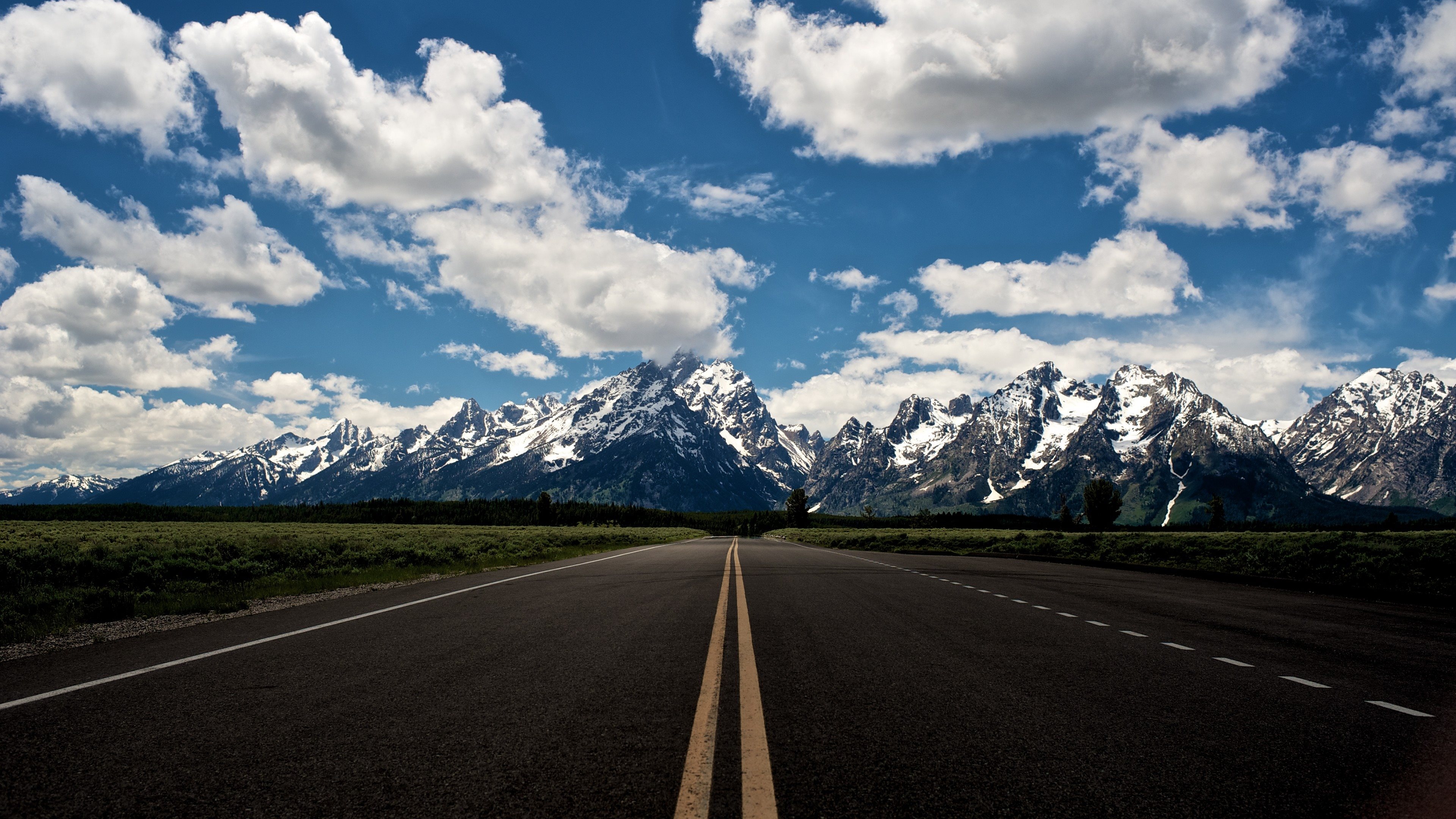 Grand Teton National Park, Strae Berge Wyoming, USA Nordamerika, 3840x2160 4K Desktop