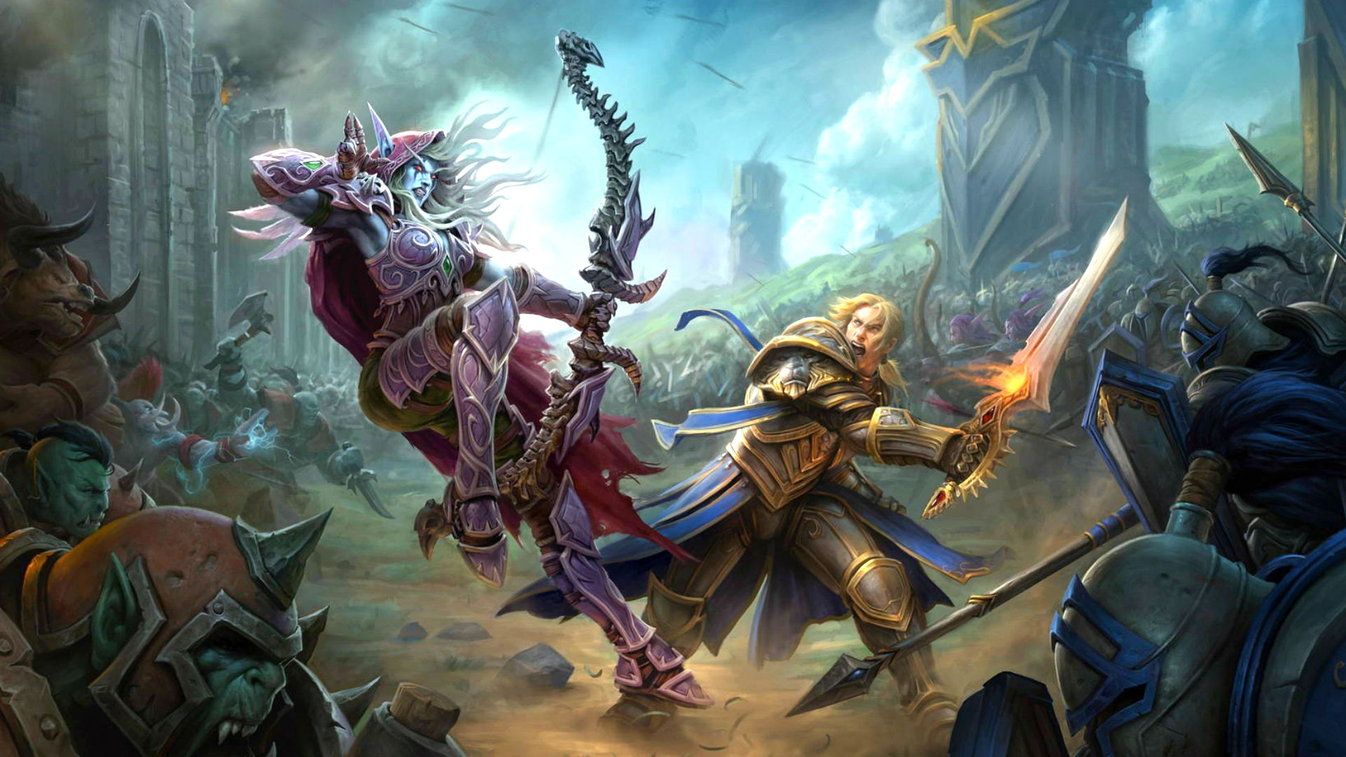 Sylvanas Windrunner vs Anduin Wrynn, Horde (WOW) Wallpaper, 1920x1080 Full HD Desktop