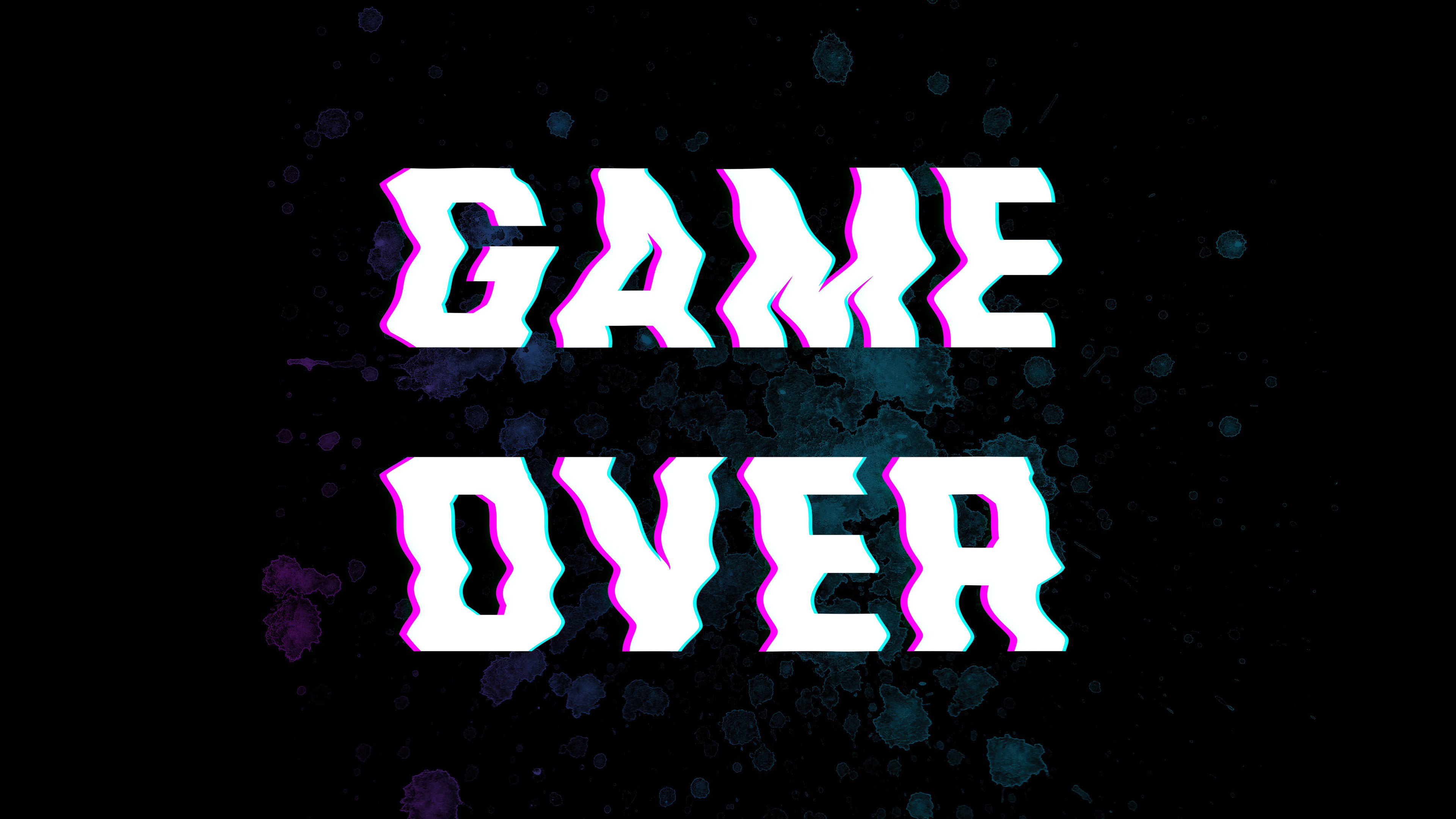 Game Over, Typographic design, 5K resolution, HD wallpapers, 3840x2160 4K Desktop