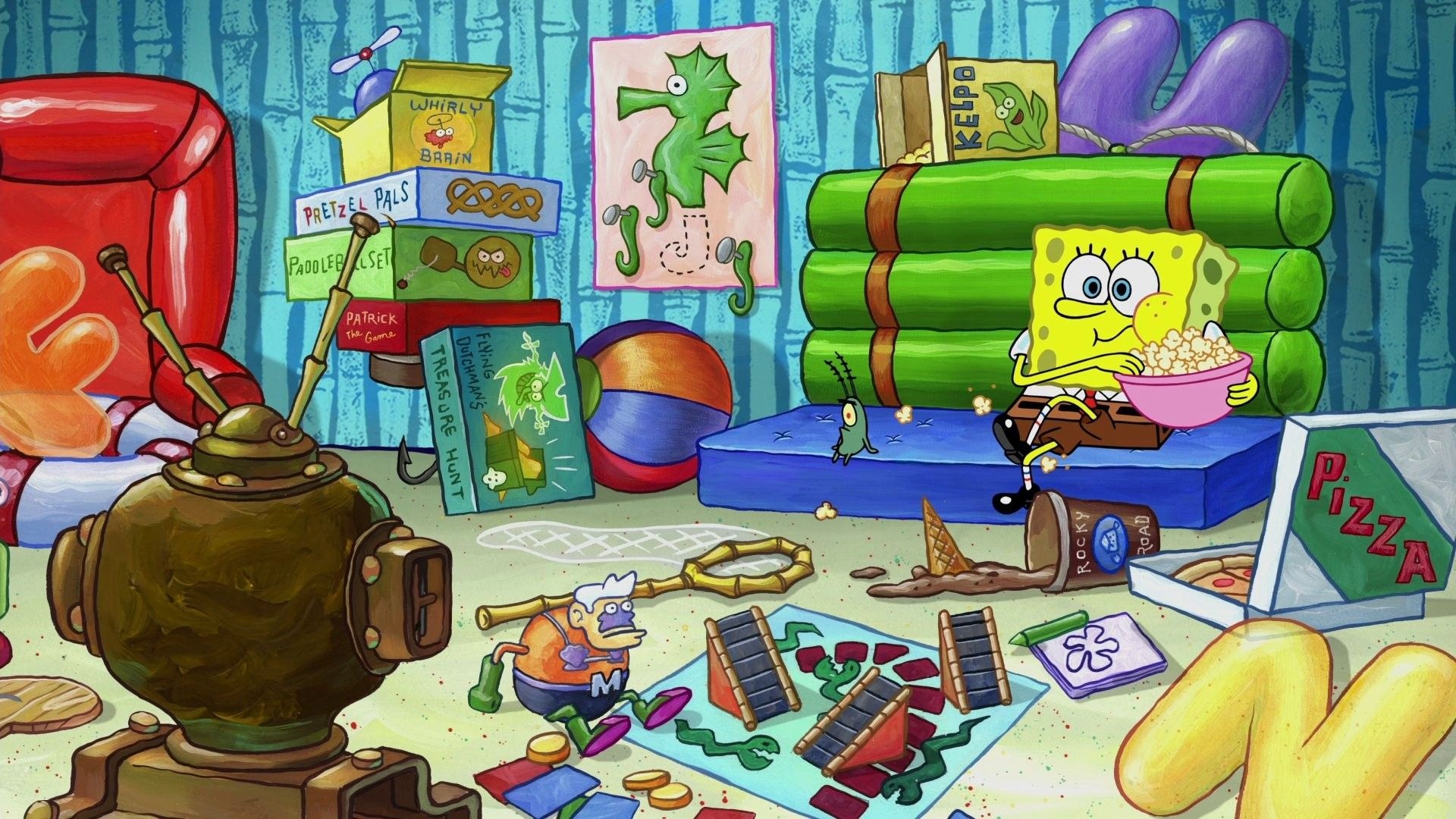 Plankton, SpongeBob SquarePants, Animation, Cartoon pics, 1920x1080 Full HD Desktop