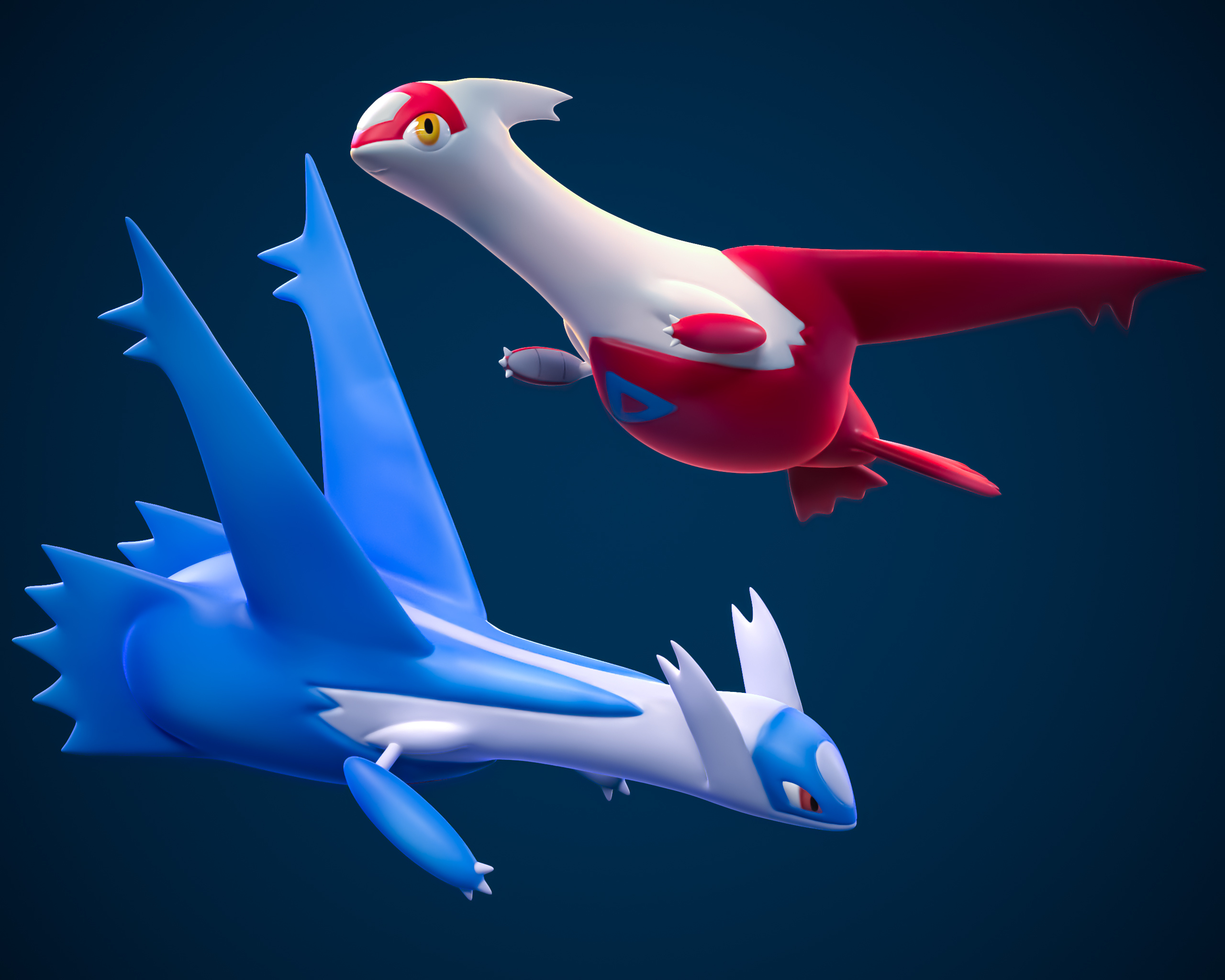Latios and Latias, 3D printer design, Cults website, Printable object, 2560x2050 HD Desktop