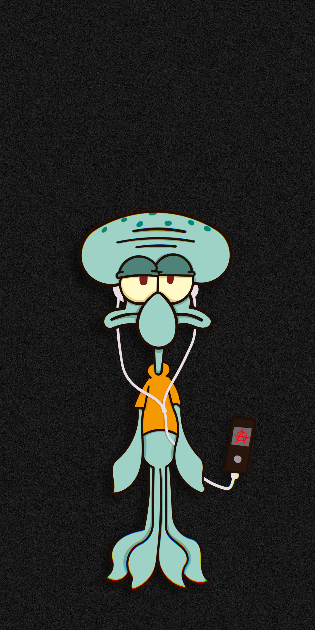 Squidward listening music, Black meme wallpapers, 1280x2560 HD Phone