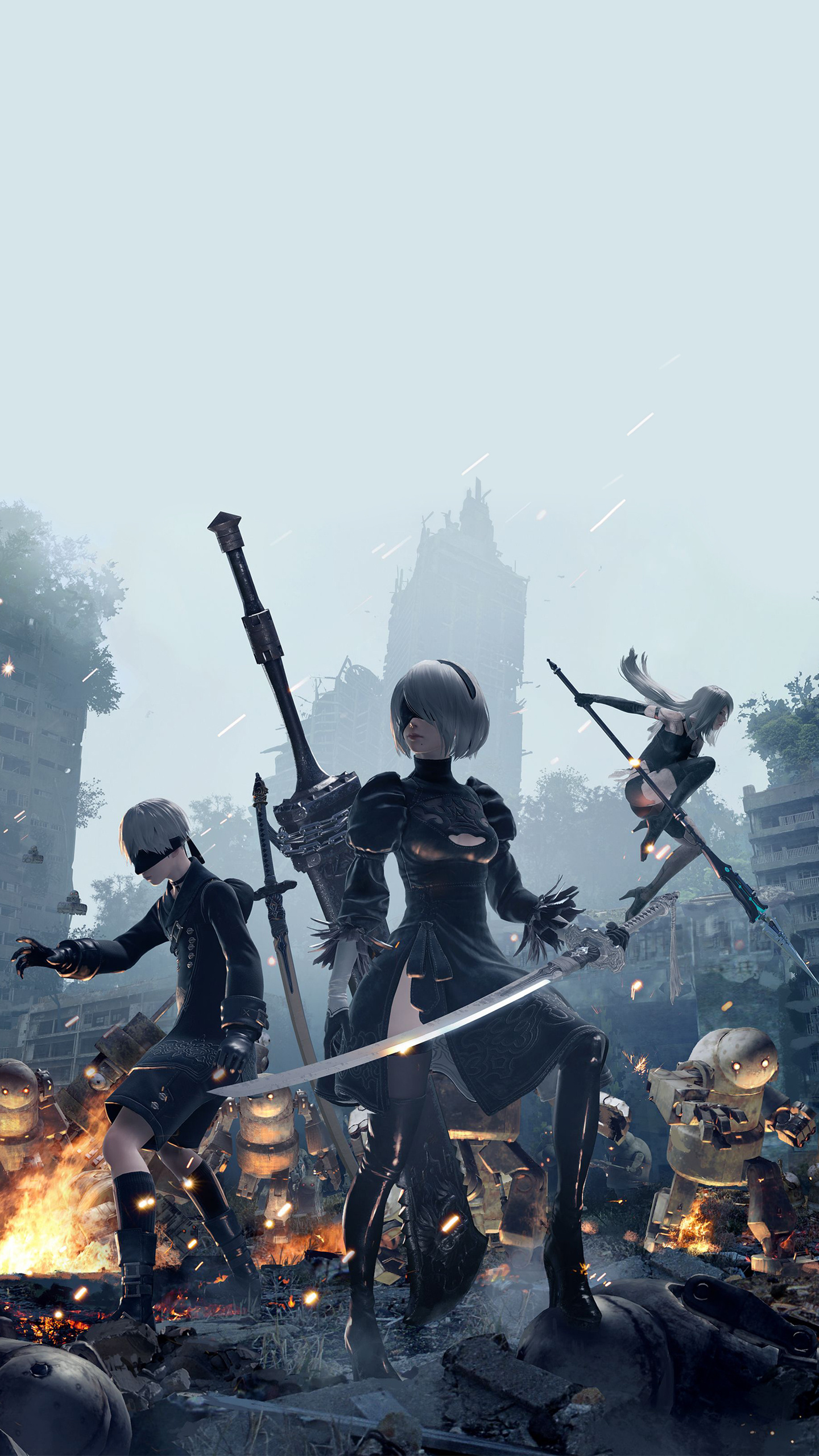 2B, 9S, A2, NieR:Automata Machine Lifeforms, HD Phone wallpaper