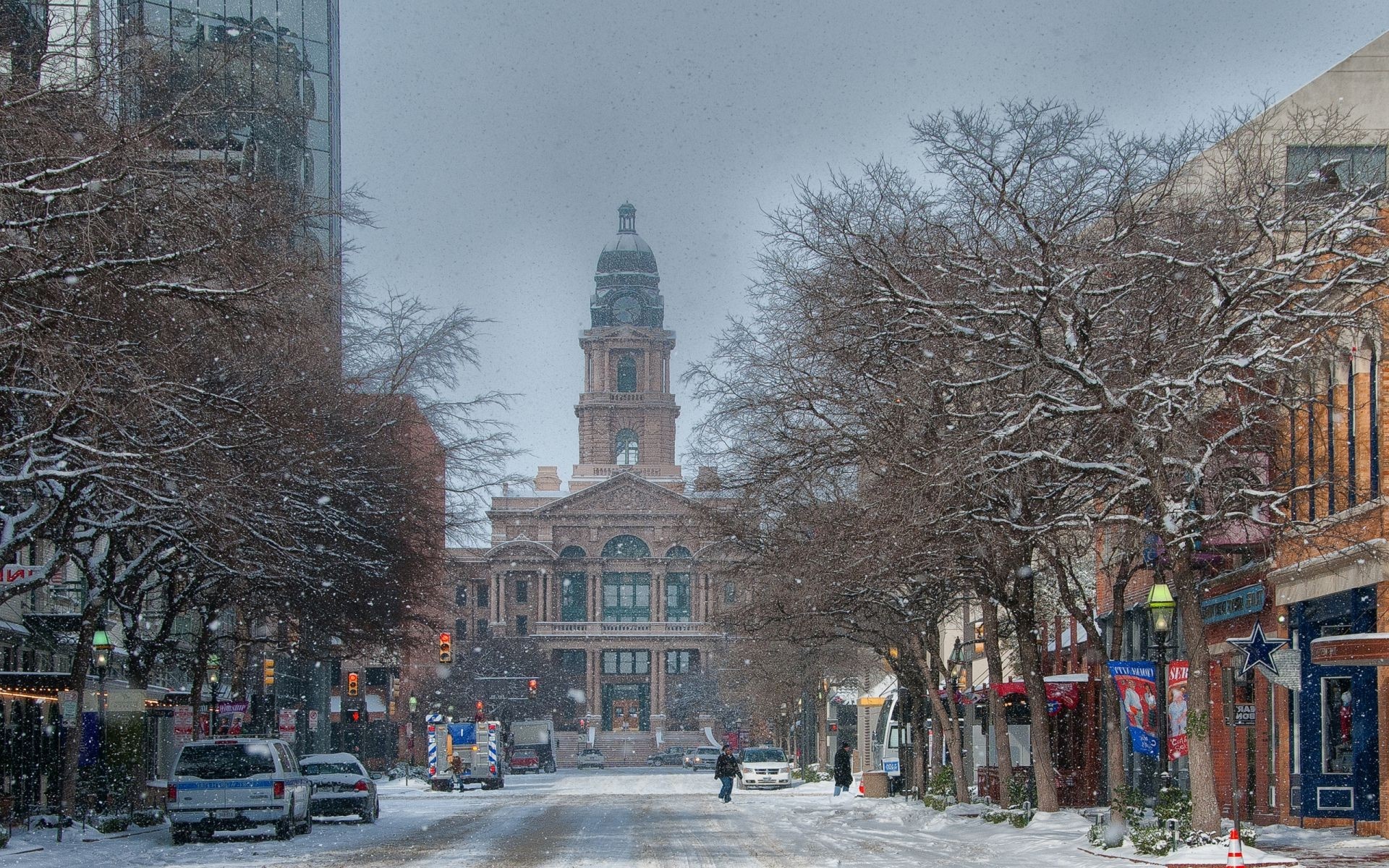 Snowfall city streets, Winter scenery, Urban landscapes, Weather photography, 1920x1200 HD Desktop