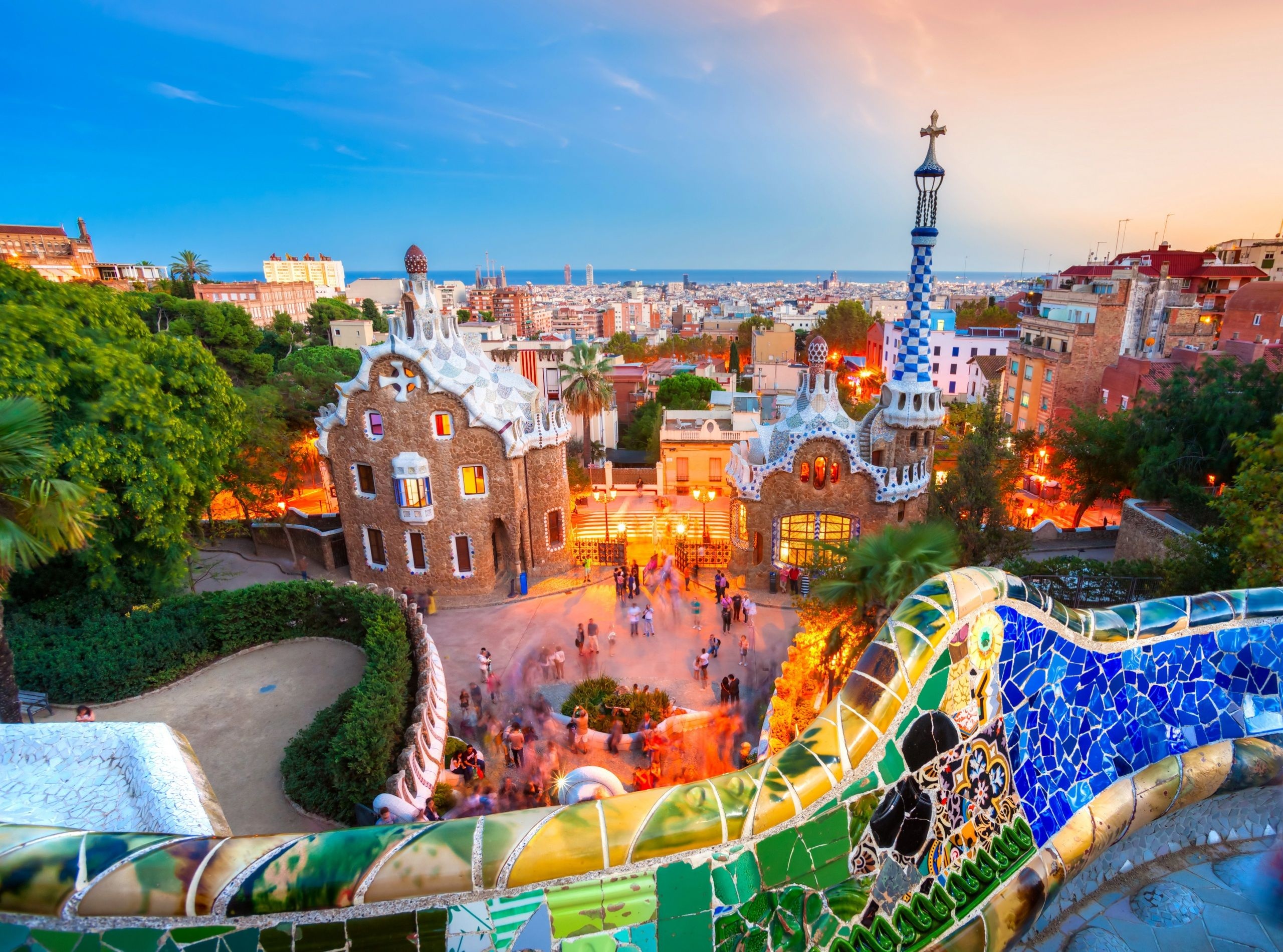 Parc Guell, Barcelona charm, Travels in Spain, Landmark architecture, 2560x1910 HD Desktop