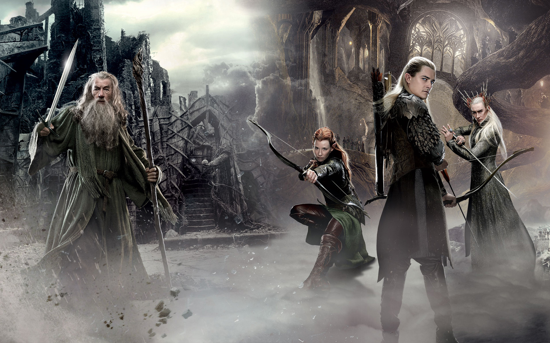 Thranduil, Legolas, and Gandalf, HD wallpaper, Background image, Middle-earth, 1920x1200 HD Desktop