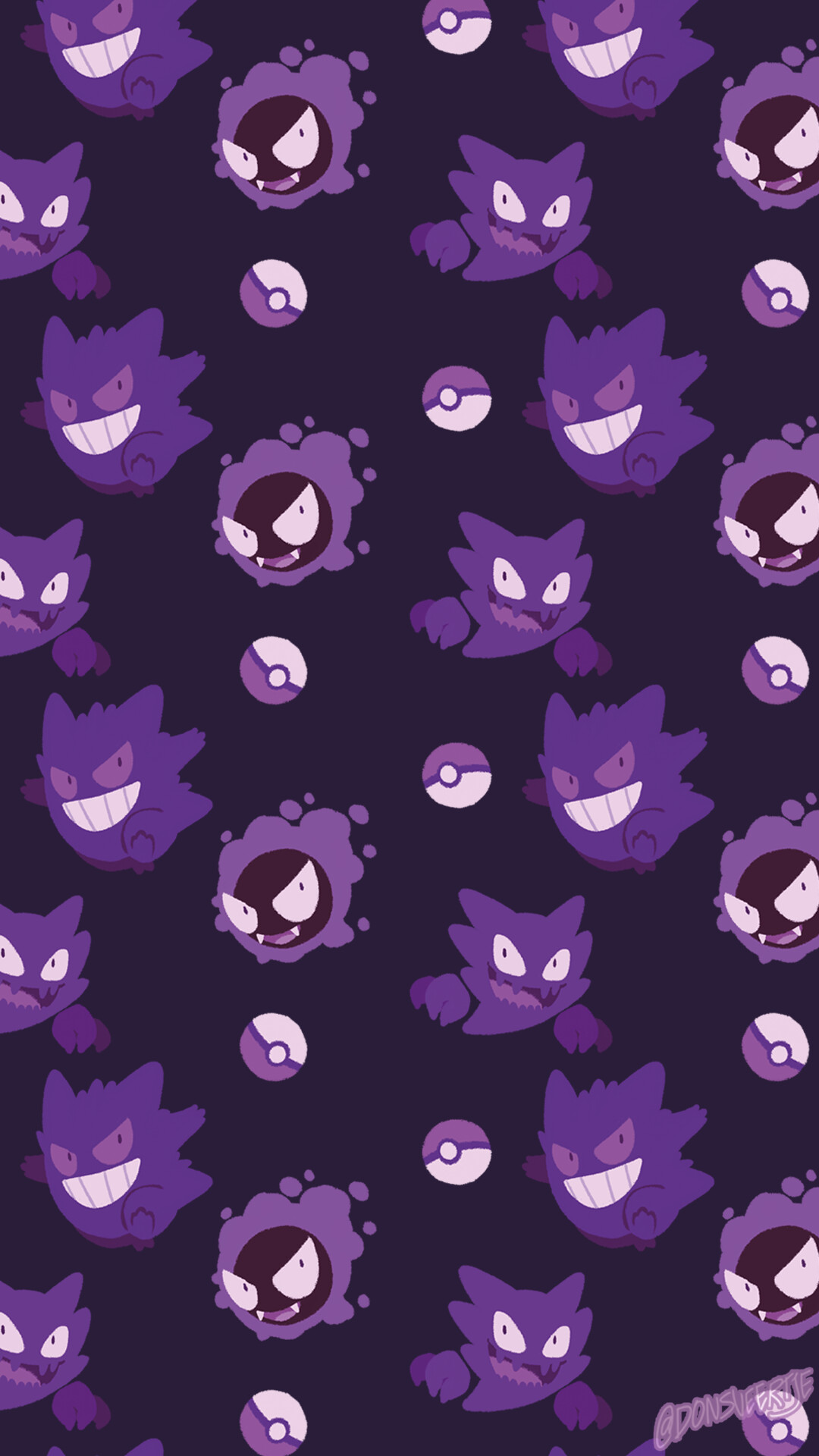 Adorably spooky Gastly, Haunter artwork, Charming illustrations, Ghost-type Pokmon, 1080x1920 Full HD Phone