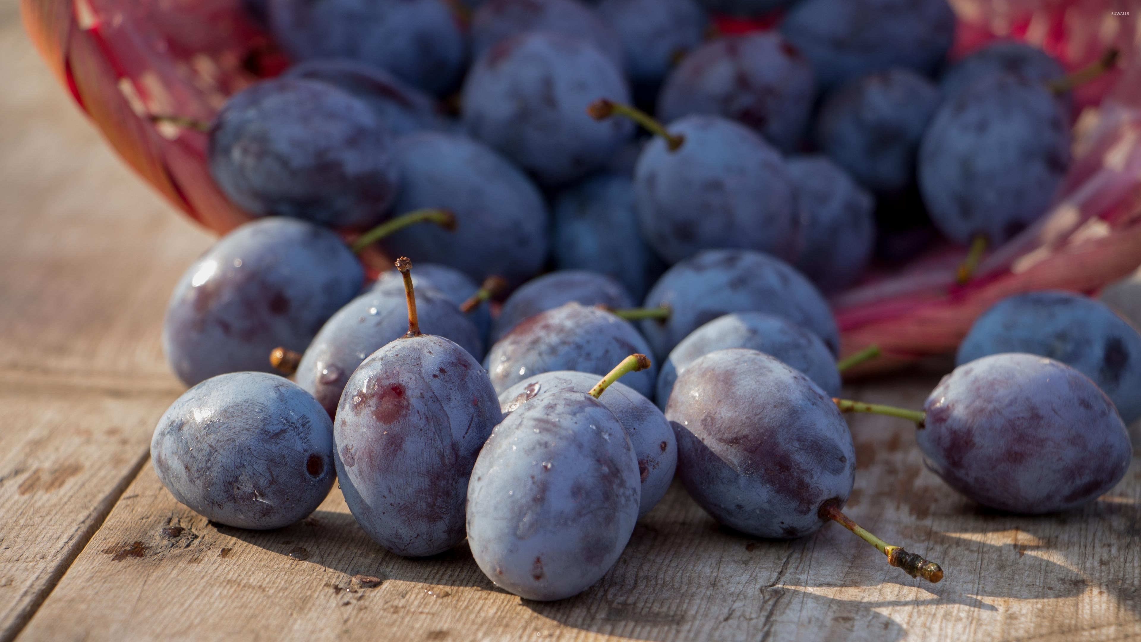 Plums on wooden table, Photography wallpaper, 3840x2160 4K Desktop