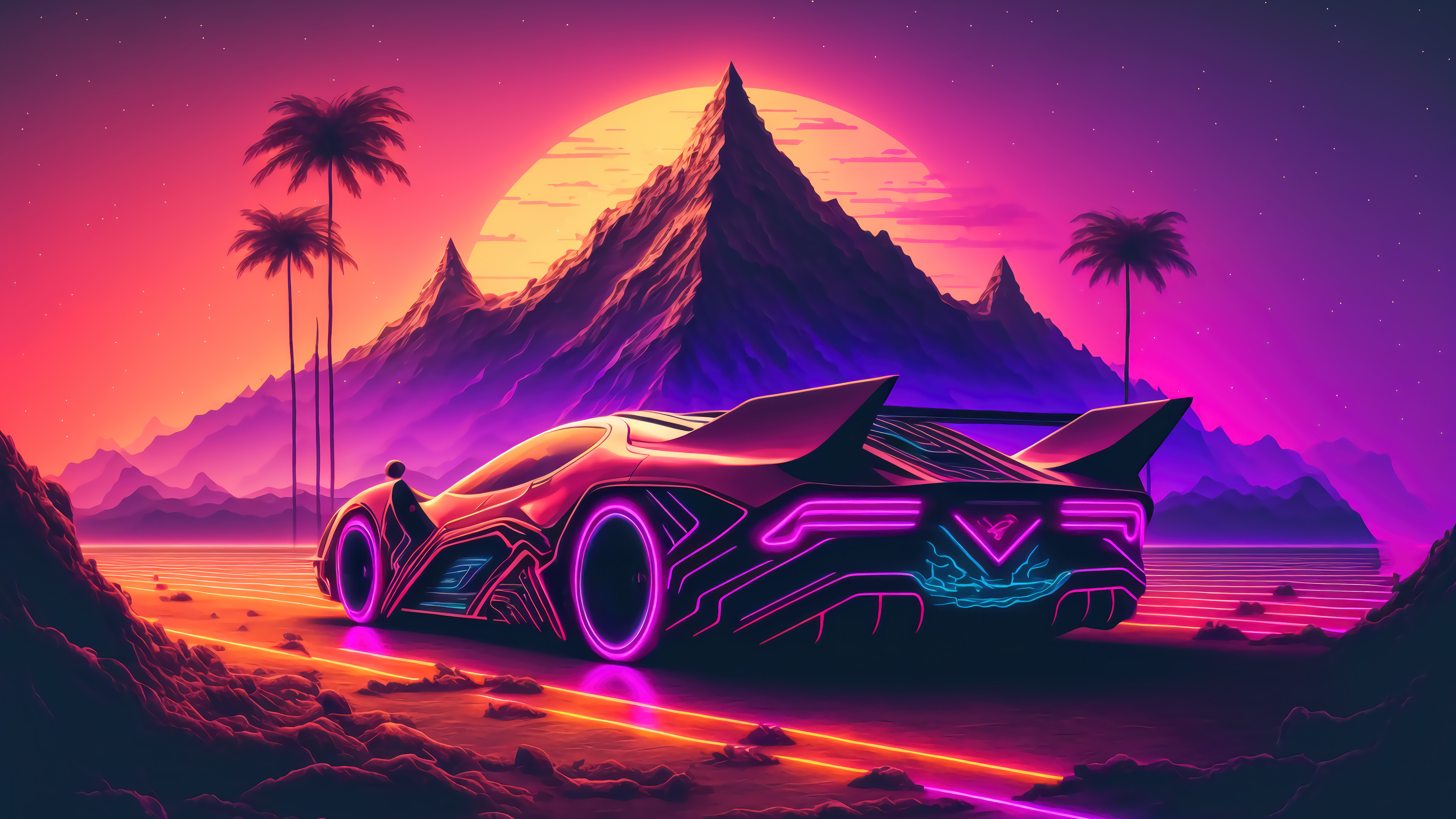 Futuristic car, PC Wallpaper, 3840x2160 4K Desktop