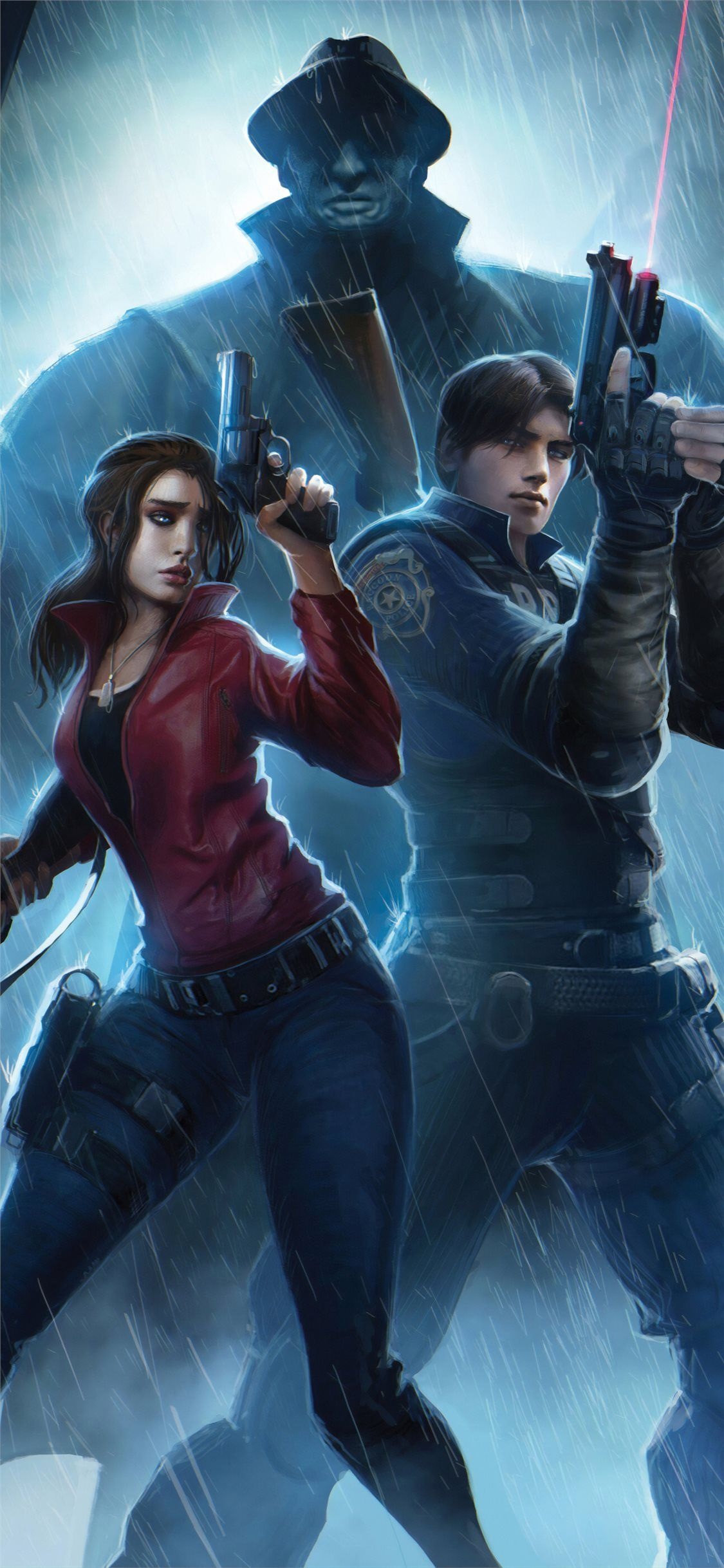 Leon S. Kennedy, Claire Redfield, Mr. X Tyrant, HD Phone wallpaper