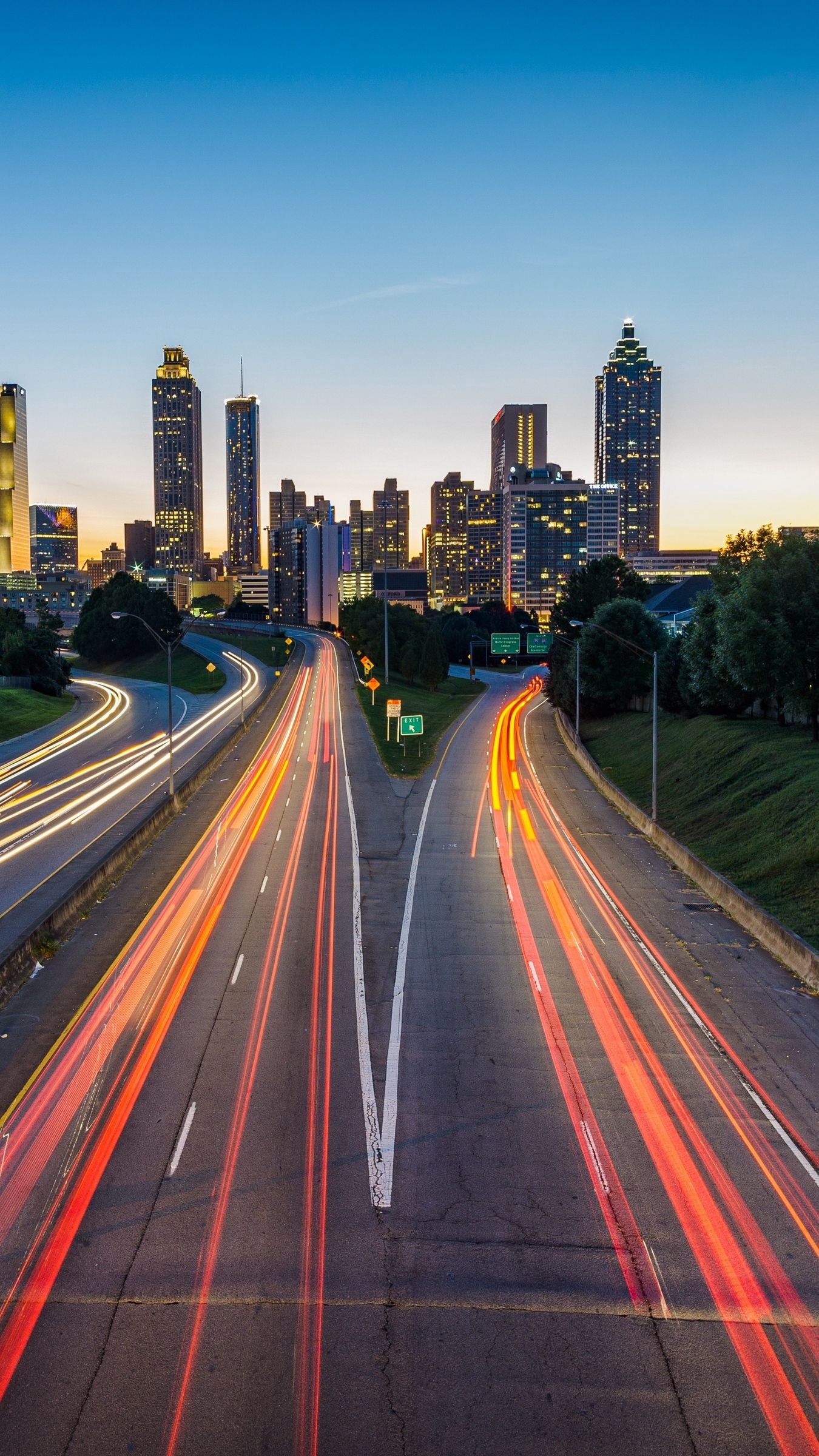 Atlanta skyline phone wallpapers, Atlanta skyline phone backgrounds, 1350x2400 HD Phone