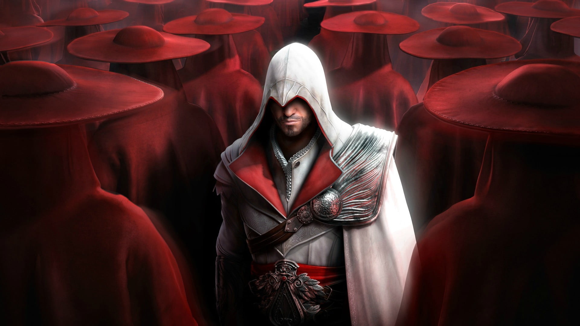 Ezio Auditore da Firenze, Assassin's Creed: Brotherhood, Red cardinal robes, Full HD Desktop wallpaper