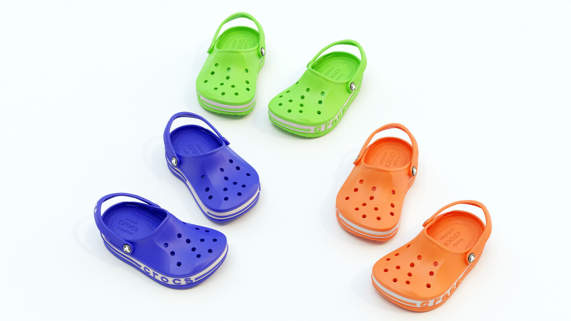 Polygonal 3D model, Artistic Crocs, Digital design, Creative footwear, 1920x1080 Full HD Desktop