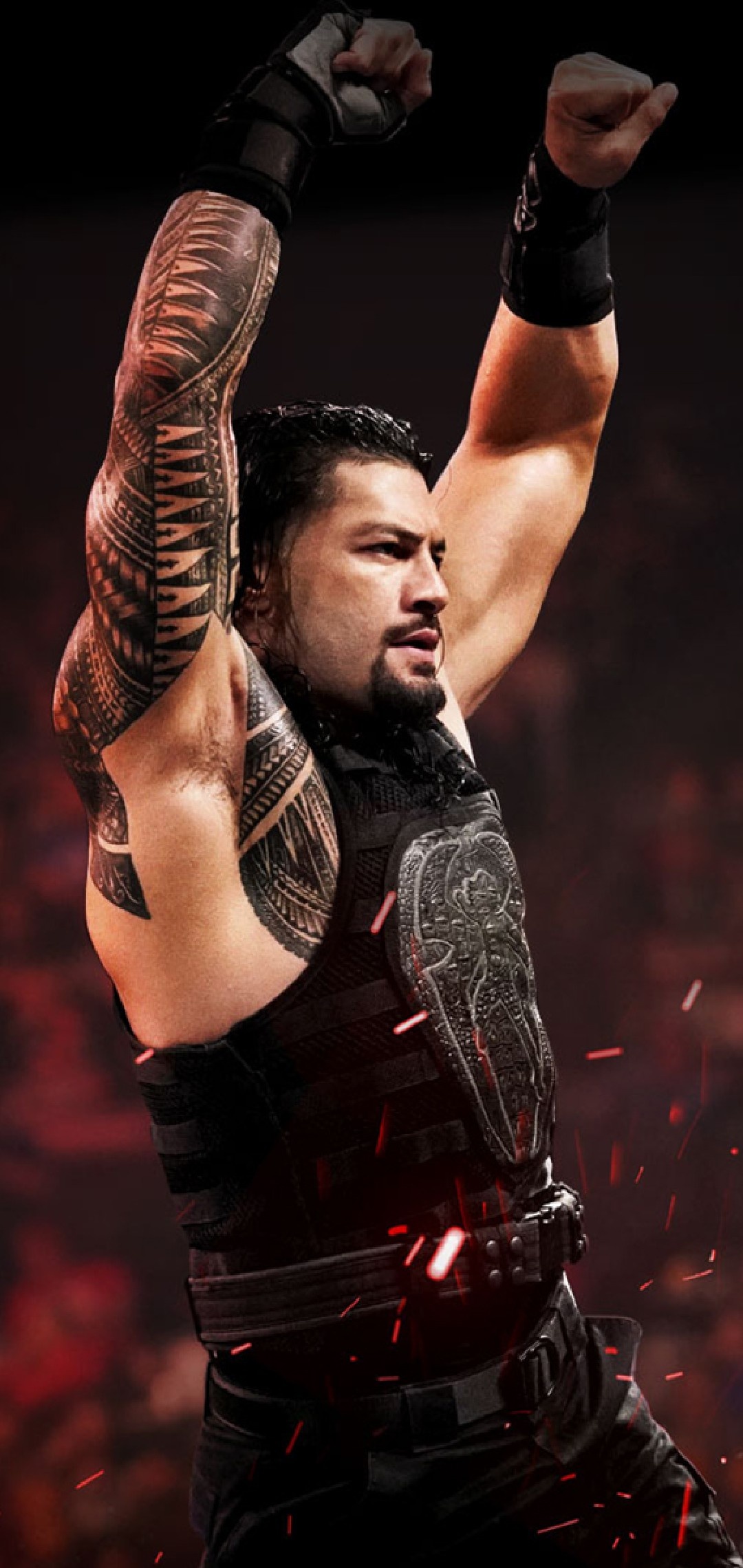 Roman Reigns, Samoan tribal tattoo, black tactical vest, HD Phone wallpaper