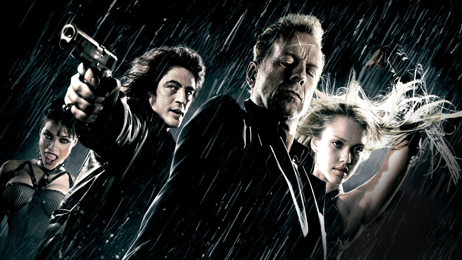 Sin City, Gritty visuals, Dark and moody, Urban decadence, 1920x1080 Full HD Desktop