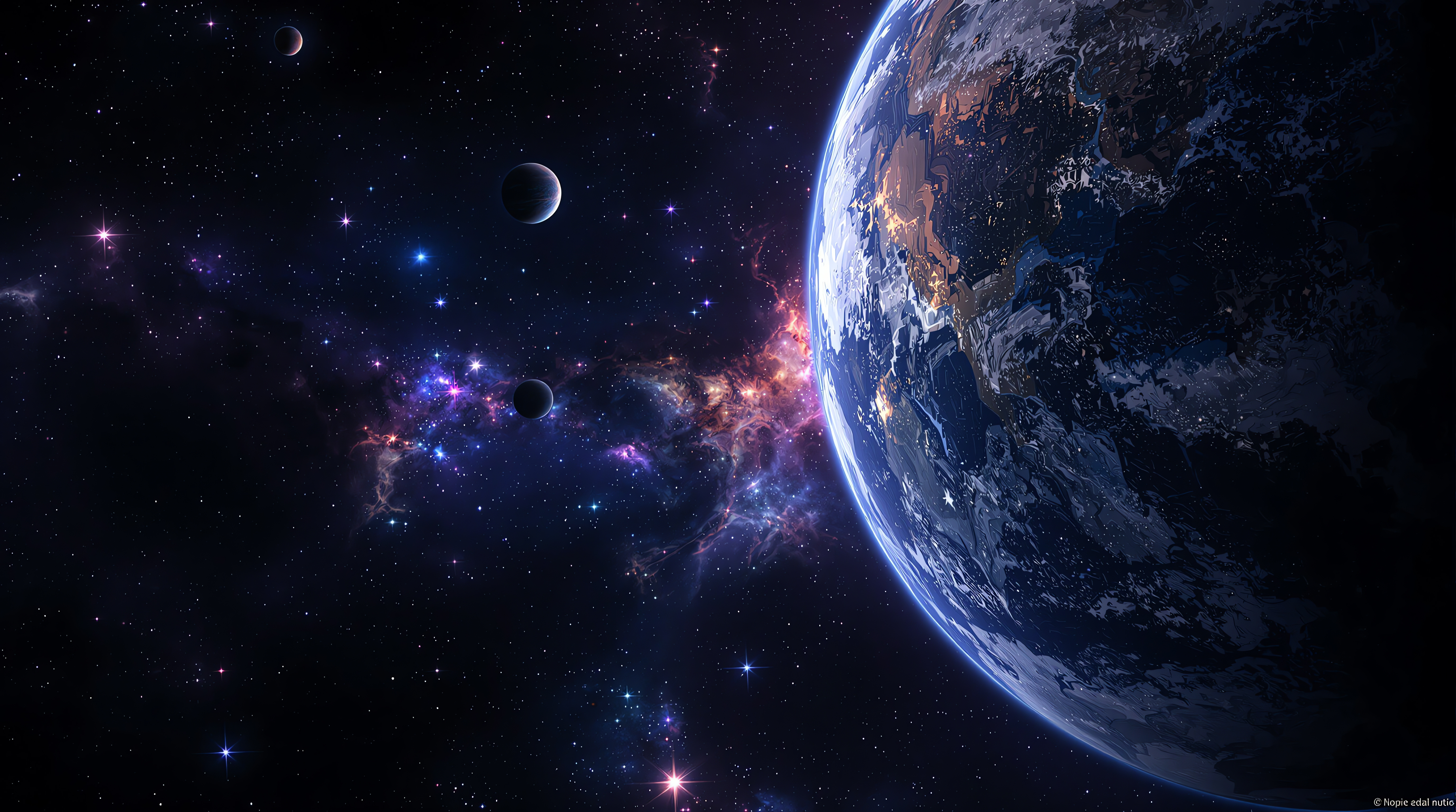 Planet Earth, Nebula, Deep Space, 4K Desktop Wallpaper