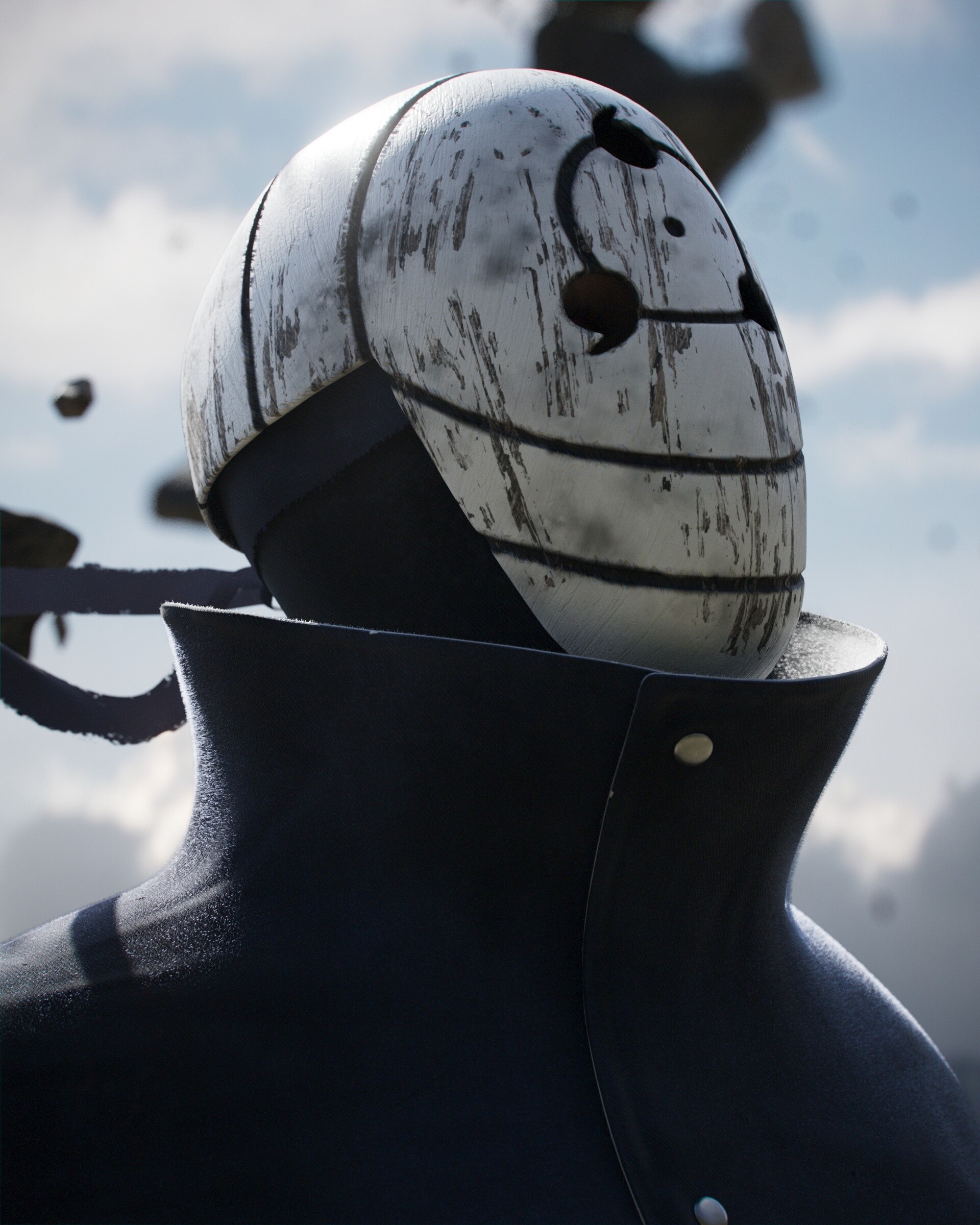 Obito Uchiha, white Rinnegan war mask, high-collared ninja cloak, HD Phone wallpaper