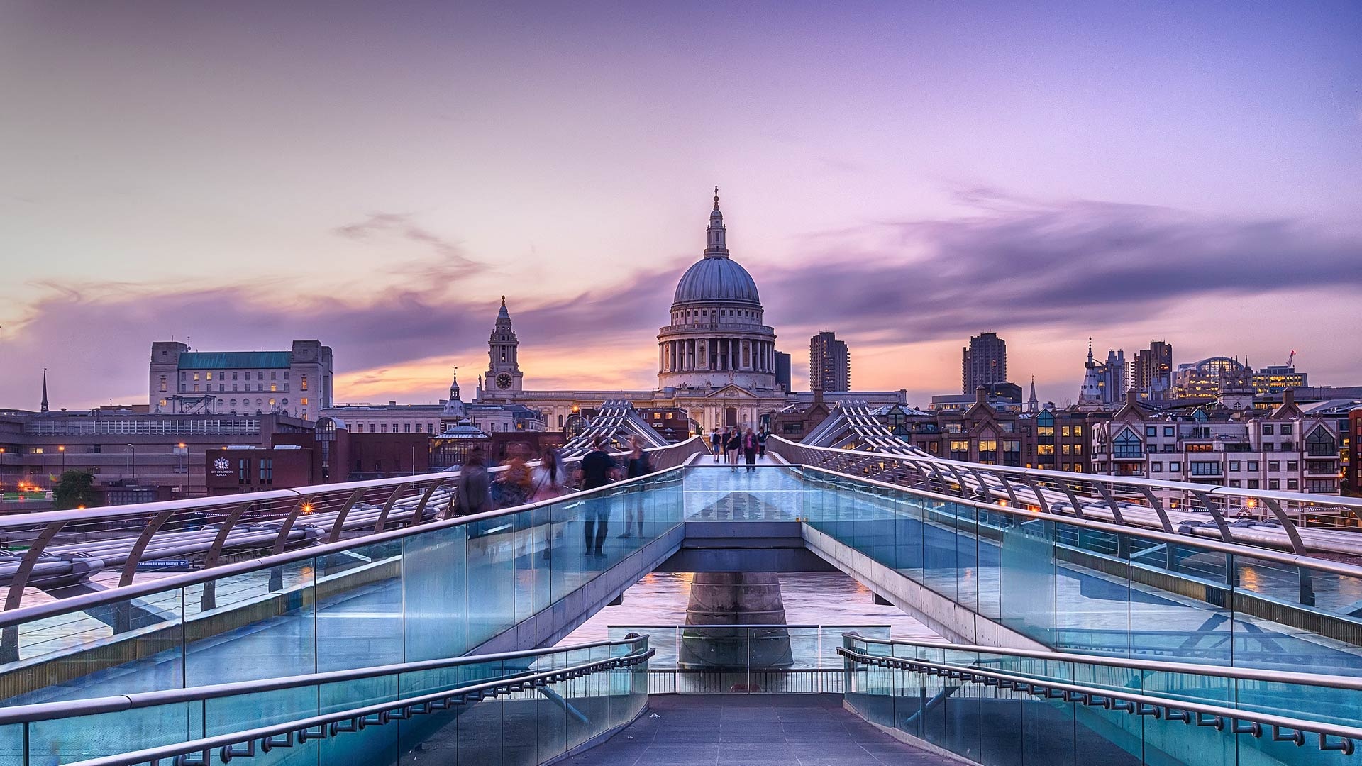 Millennium Bridge, St. Paul's Cathedral, London, Bing gallery, Spectacular view, 1920x1080 Full HD Desktop