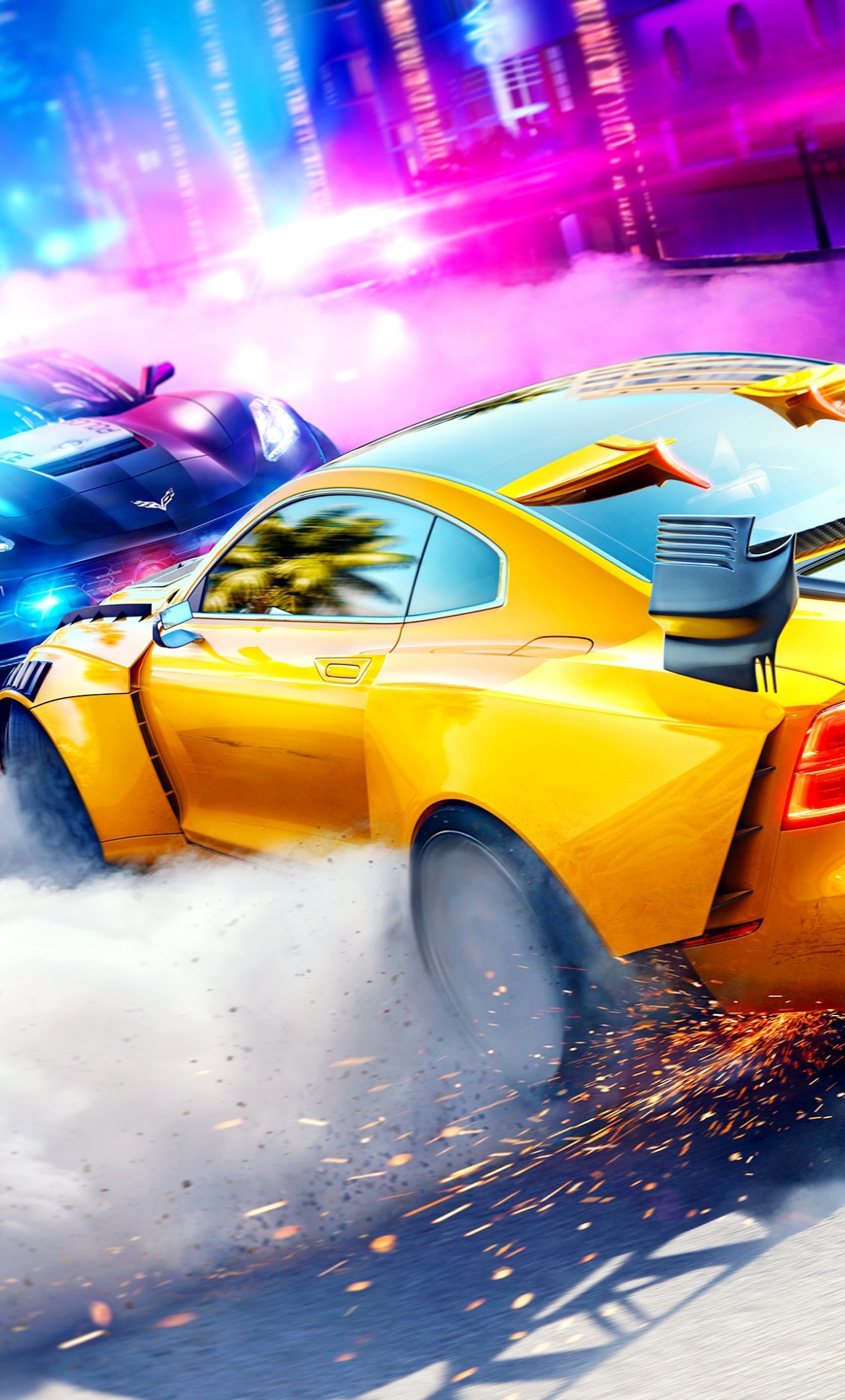 Racing game, High-speed thrills, Chevrolet Corvette, Adrenaline-fueled races, 1280x2120 HD Phone