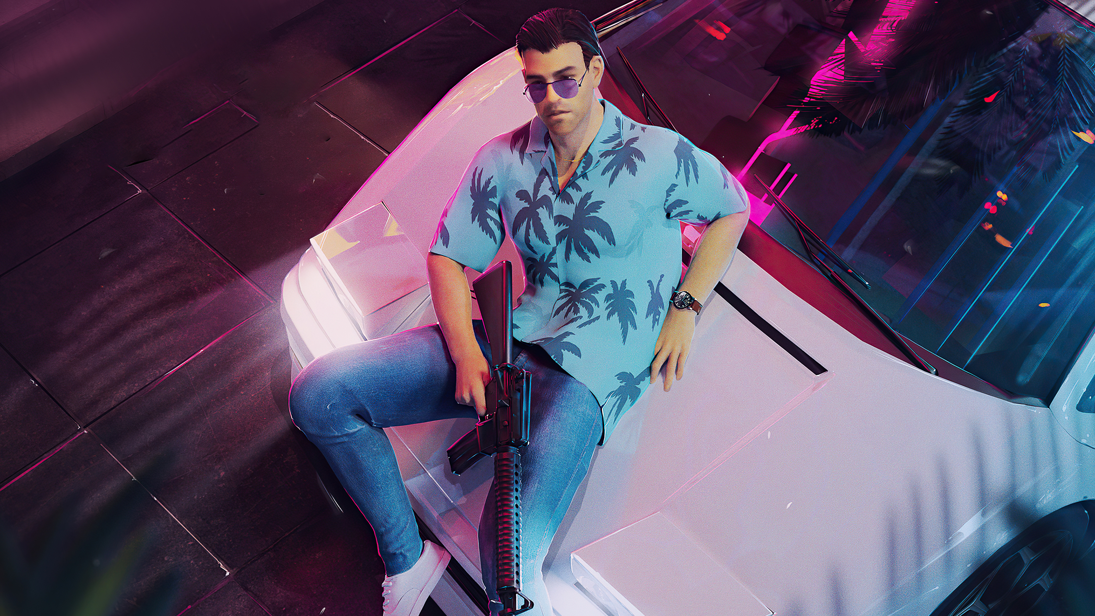 Tommy Vercetti, GTA: Vice City Wallpaper, 3840x2160 4K Desktop