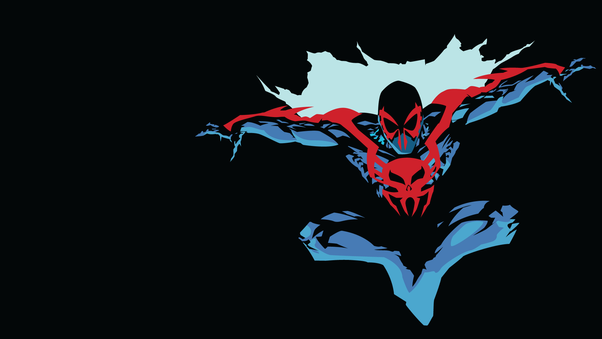 Spider-Man 2099, Miguel O'Hara, red spider skull emblem, Full HD Desktop wallpaper