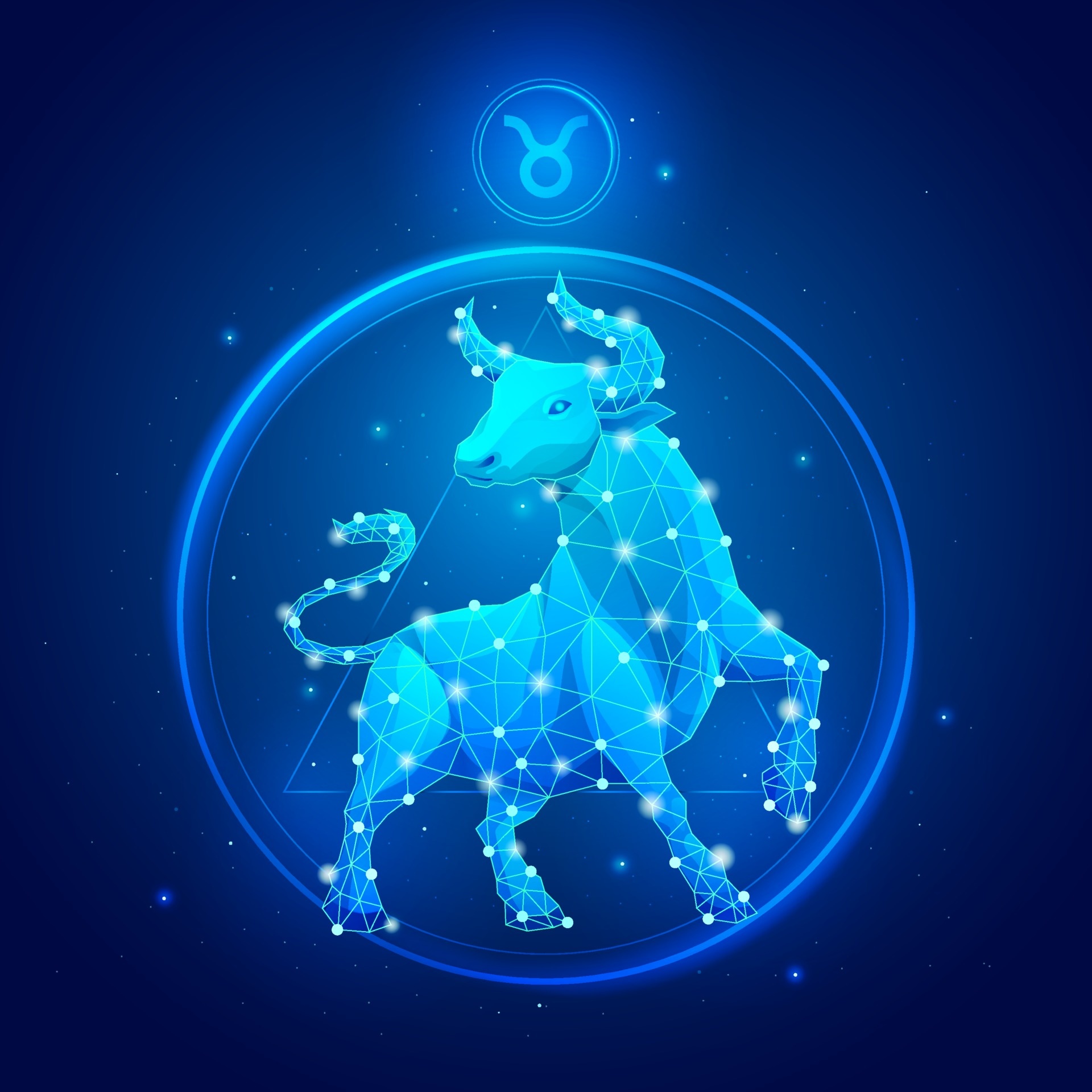 Taurus Zodiac Sign, Vector art, Icons, 1920x1920 HD Phone