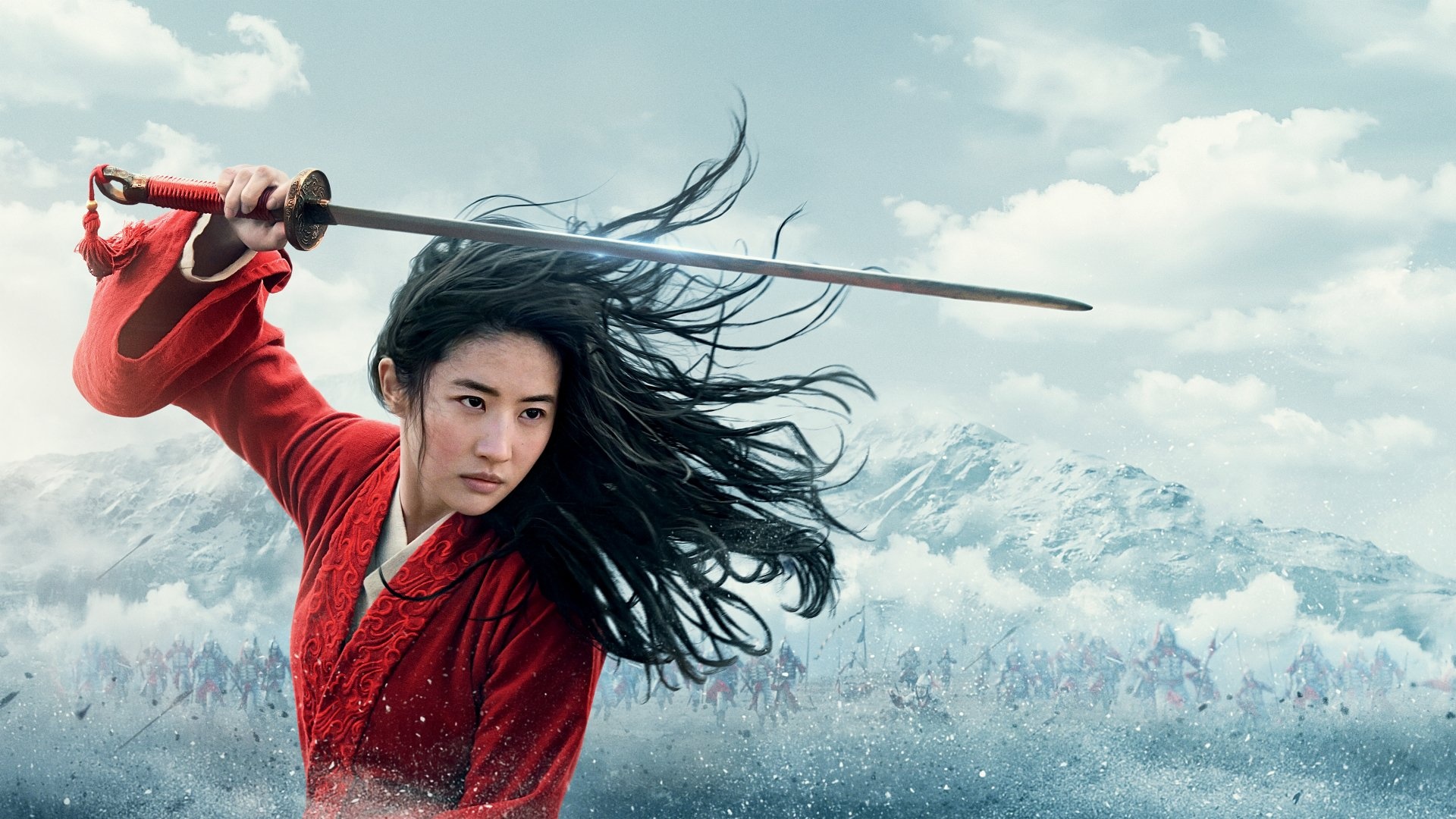 Hua Mulan Liu Yifei, 8k resolution, Heroic warrior, Awe-inspiring, 1920x1080 Full HD Desktop