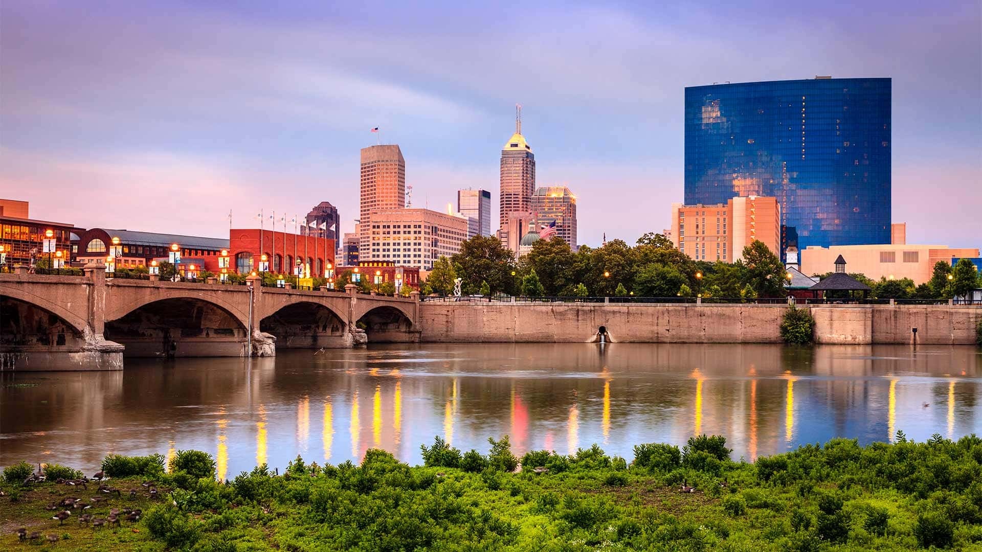 Indianapolis Skyline, Official Website, State of Indiana, 1920x1080 Full HD Desktop