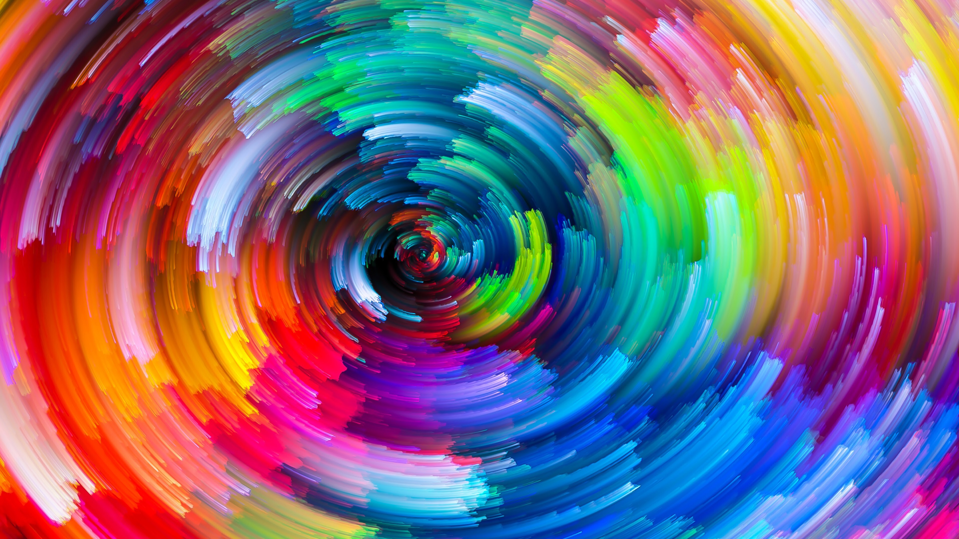 Abstract rainbow circle, Colorful wallpaper delight, Vibrant visual display, Captivating design, 3840x2160 4K Desktop