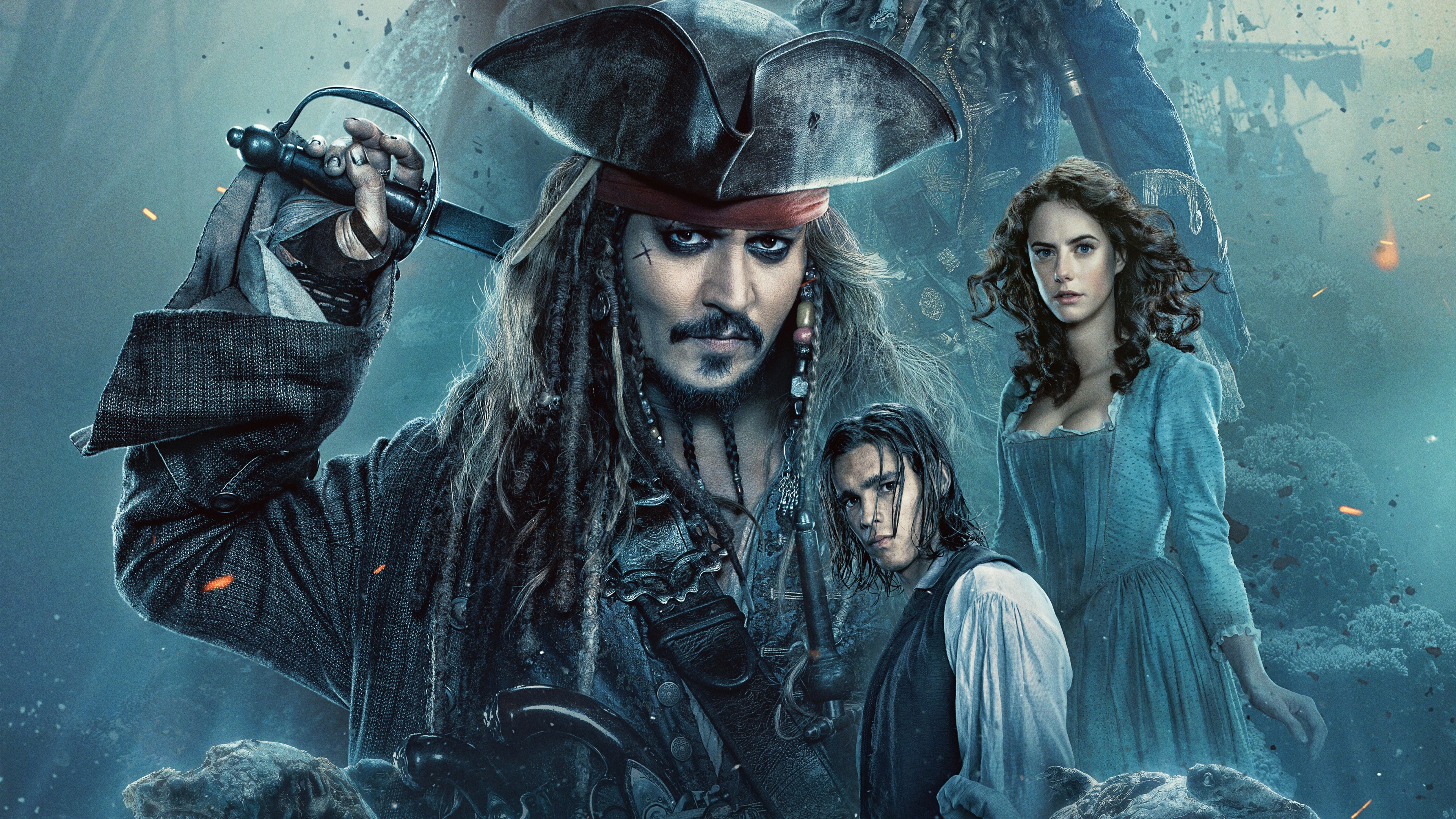 Johnny Depp, Movies, Pirates of the Caribbean, Dead Men Tell No Tales, 3840x2160 4K Desktop