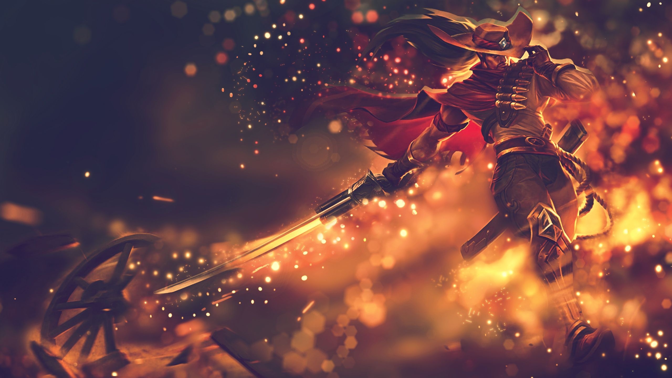 High Noon Yasuo, Wild west adventure, Fiery samurai, Gaming hero, 2560x1440 HD Desktop