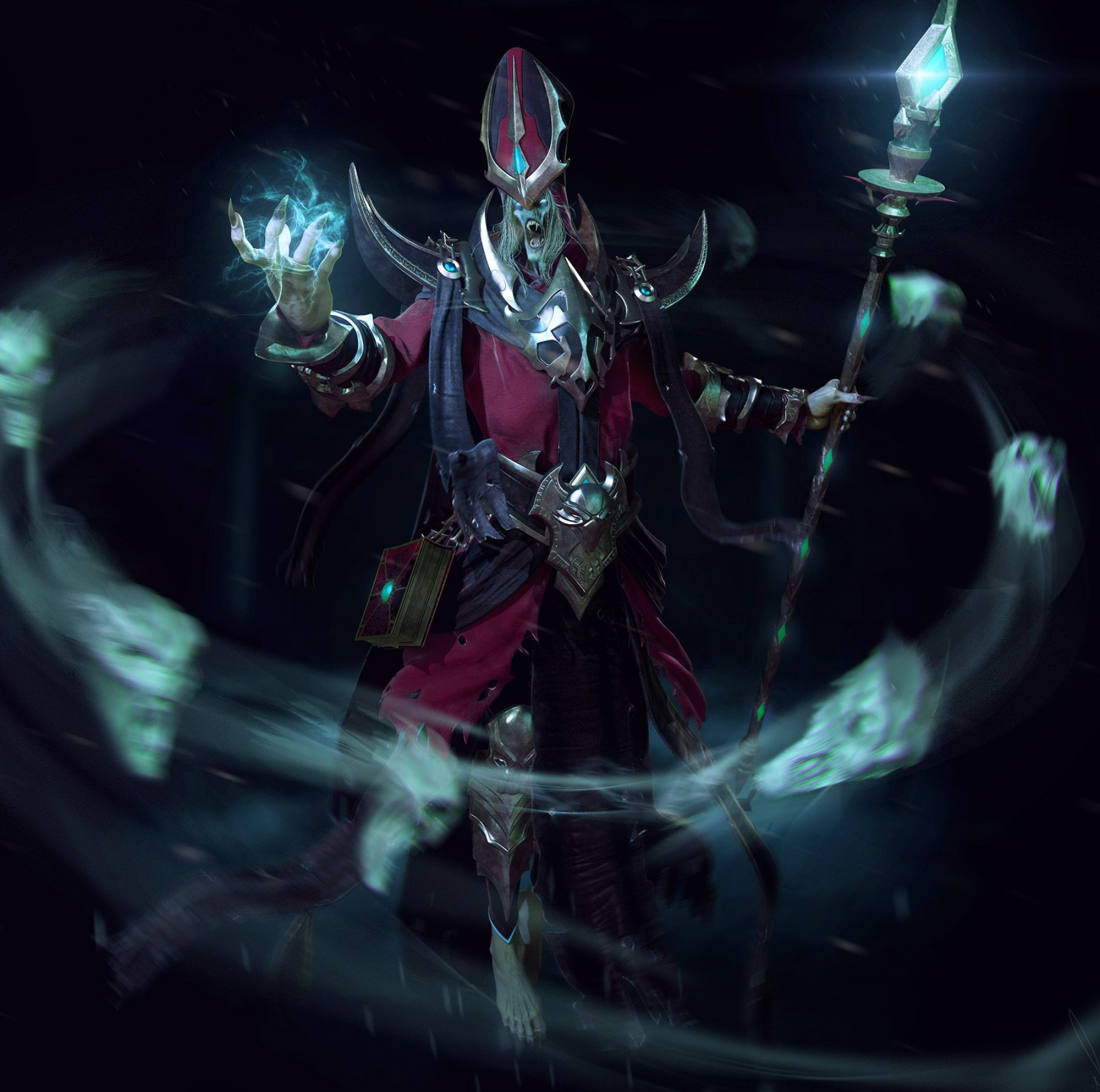 Karthus, League of Legends, Character art, Mariano Steiner, 2000x1990 HD Desktop