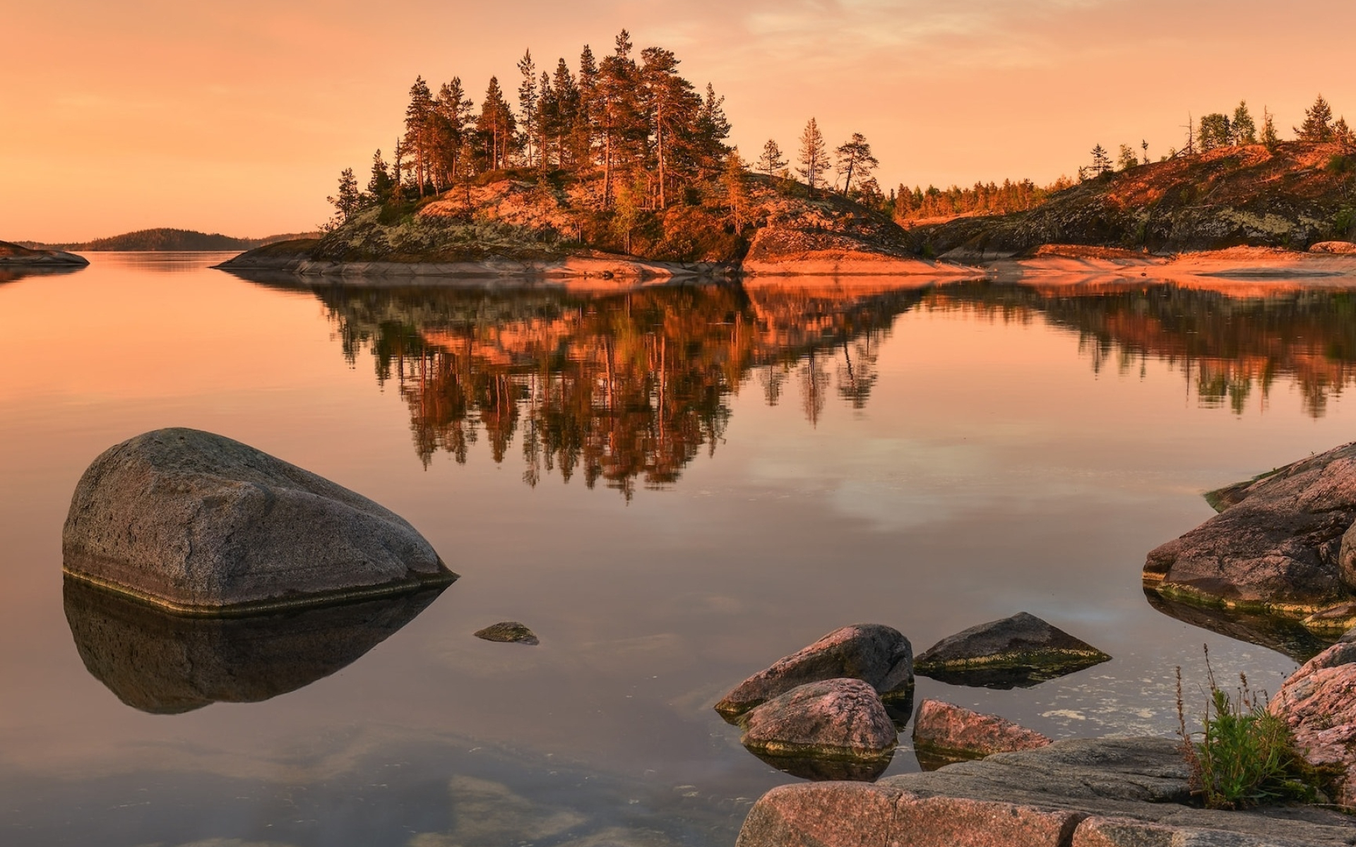 Ladoga Lake, Rocks Russia trees, Viewes islets lake, Ladoga beautiful views, 1920x1200 HD Desktop