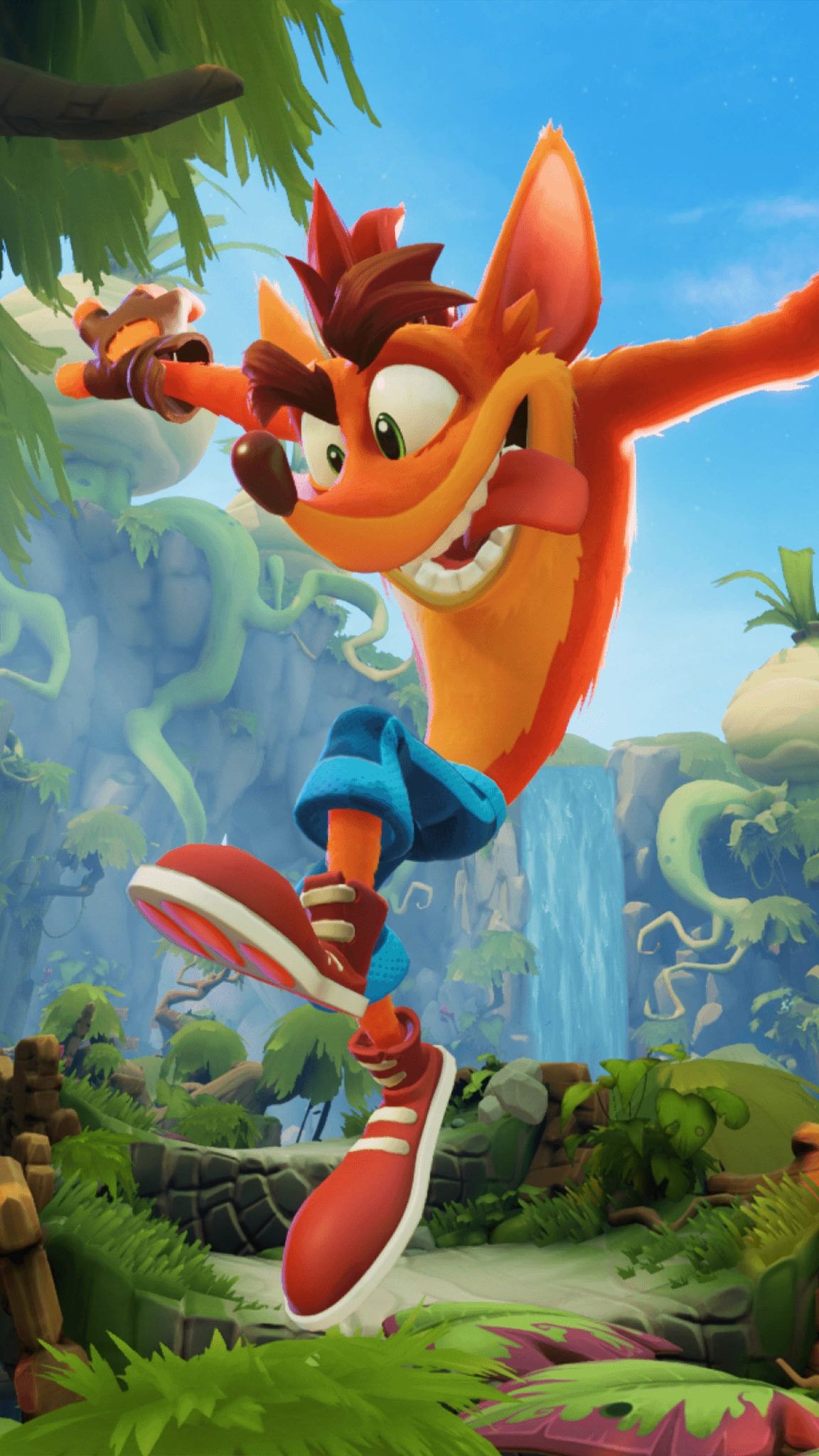 Crash Bandicoot, Crash Bandicoot 4: It's About Time, N. Sanity Island waterfall, HD Phone wallpaper