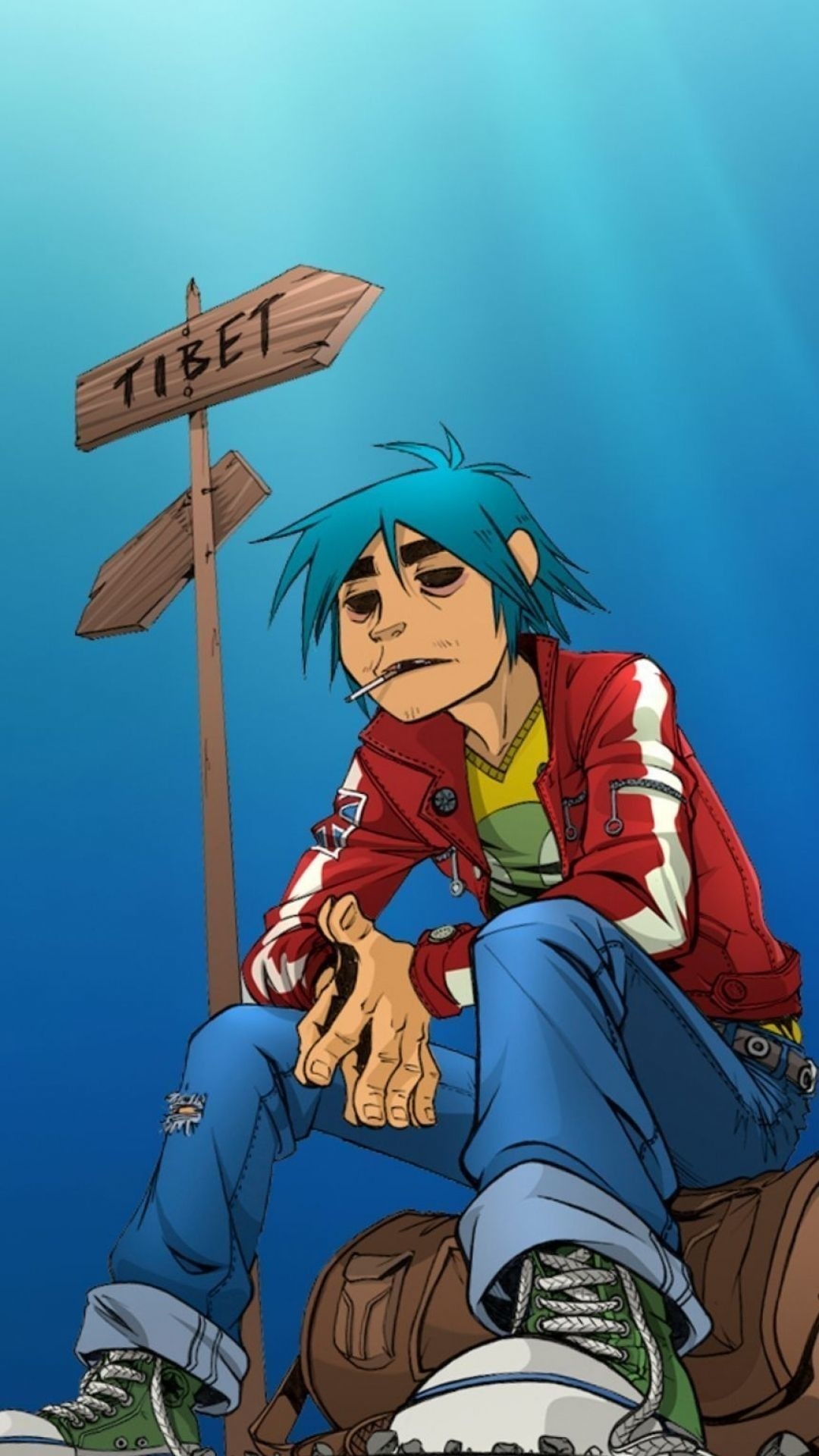 Gorillaz, Vibrant mobile wallpaper, Eye-catching design, Iconic band, 1080x1920 Full HD Phone