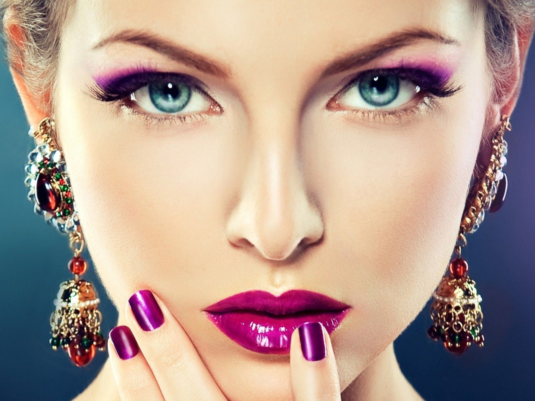4K Ultra HD, Women, Purple makeup, High quality, 2050x1540 HD Desktop