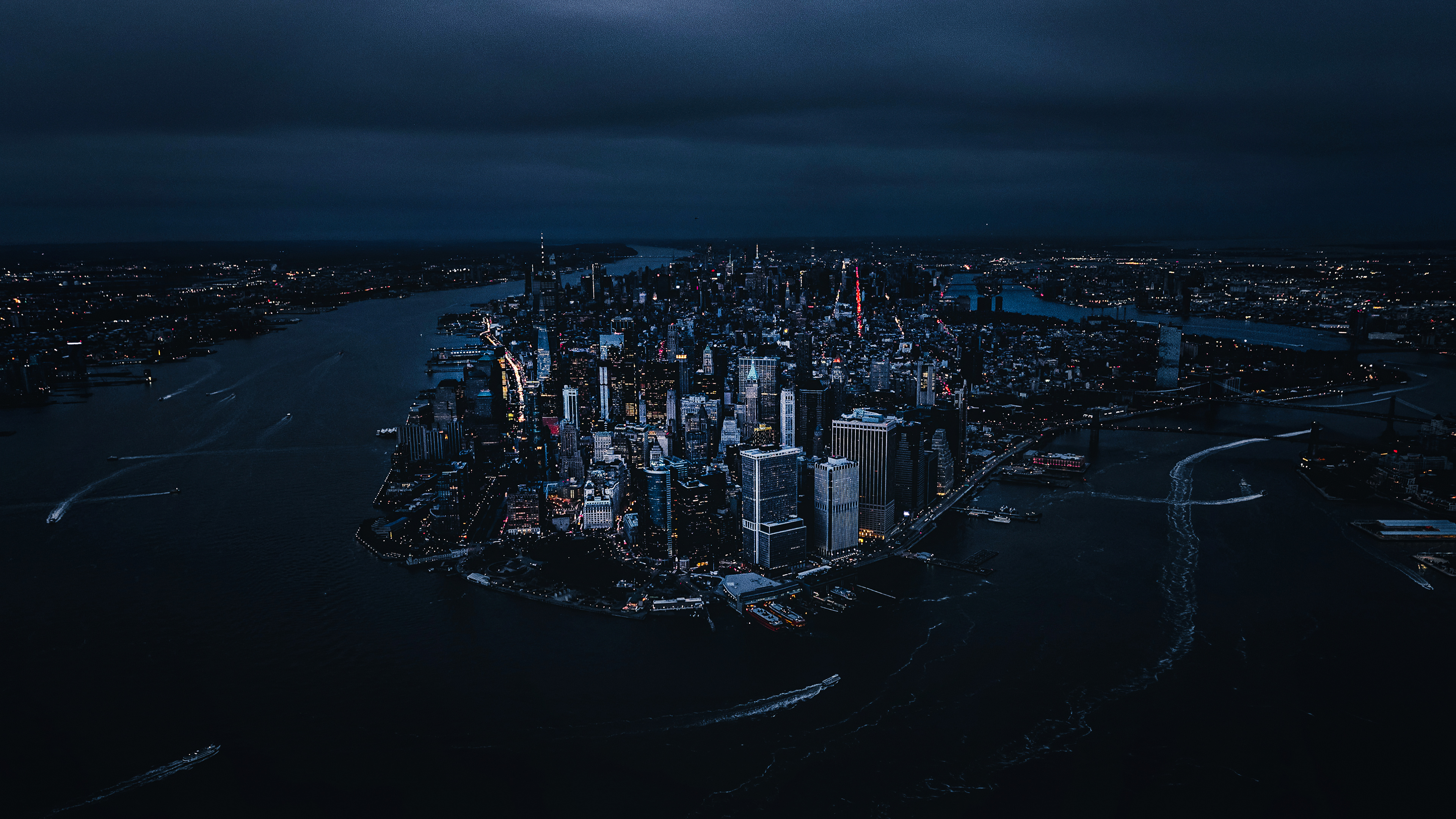 New York at Night, Above the Big Apple, Andre Benz, 3840x2160 4K Desktop