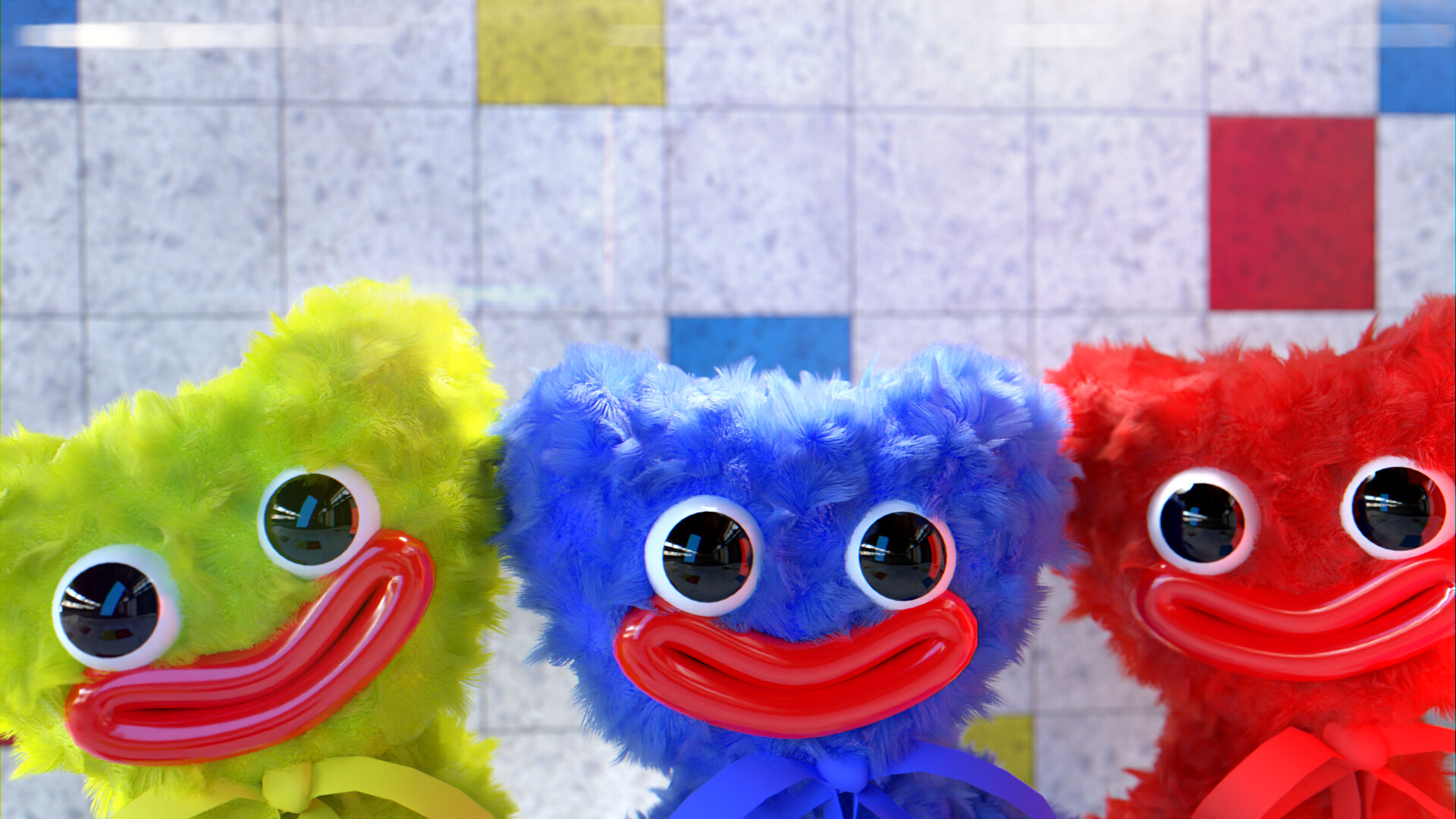 Huggy Wuggy, Playful gaming mascot, HD backgrounds, Amusing character, 1920x1080 Full HD Desktop