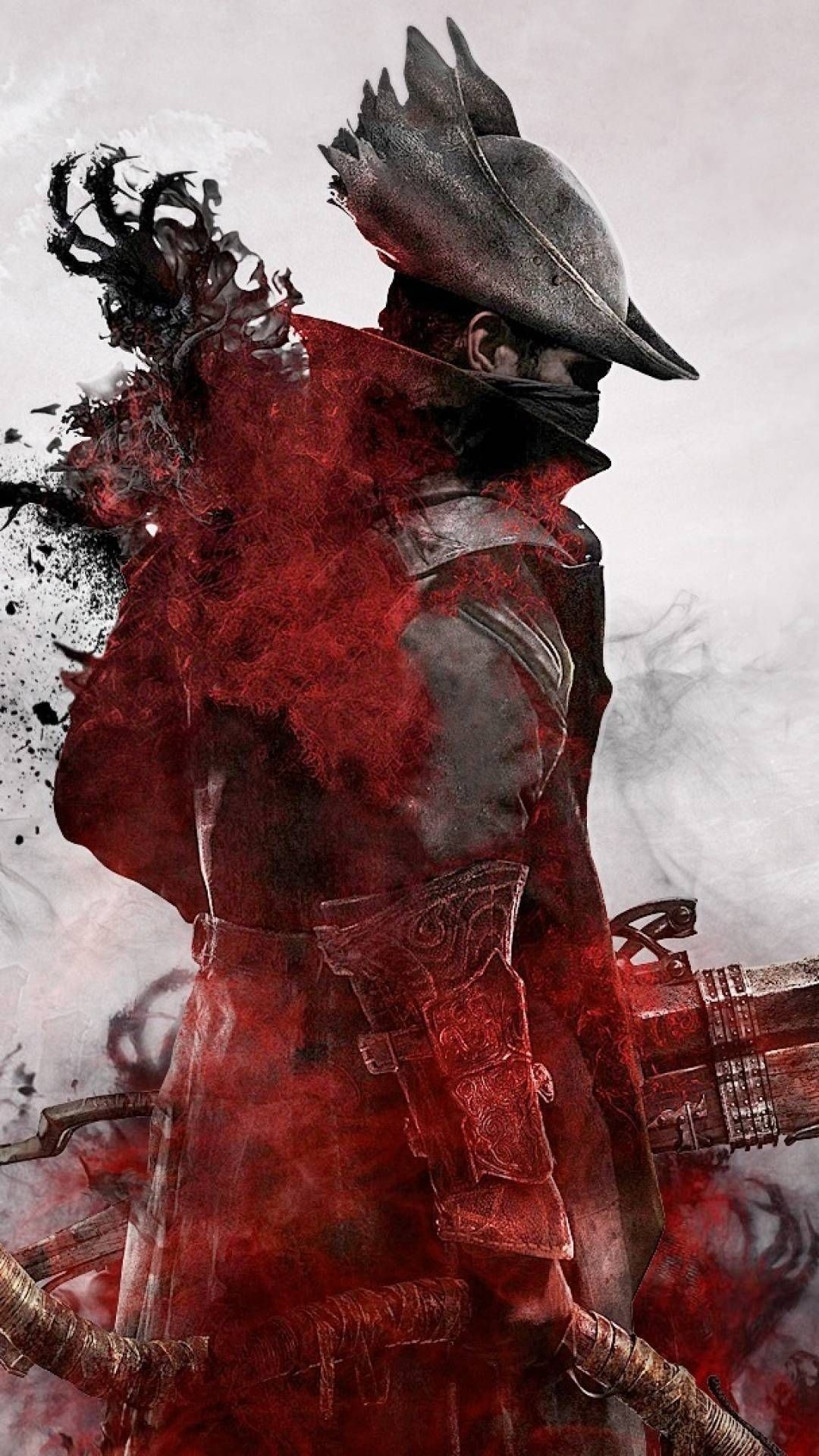 Bloodborne Hunter, Saw Cleaver, Hunter Blunderbuss, Full HD Phone wallpaper