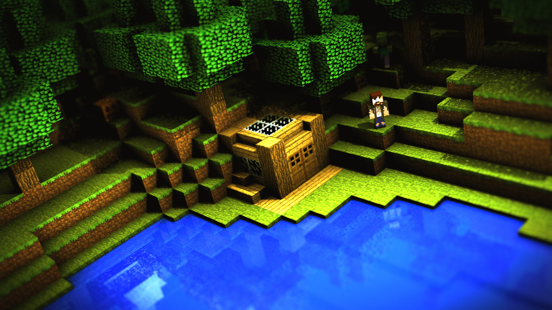 Minecraft ideas, Creeper-themed wallpapers, Mob encounters, Atmospheric backgrounds, 1920x1080 Full HD Desktop