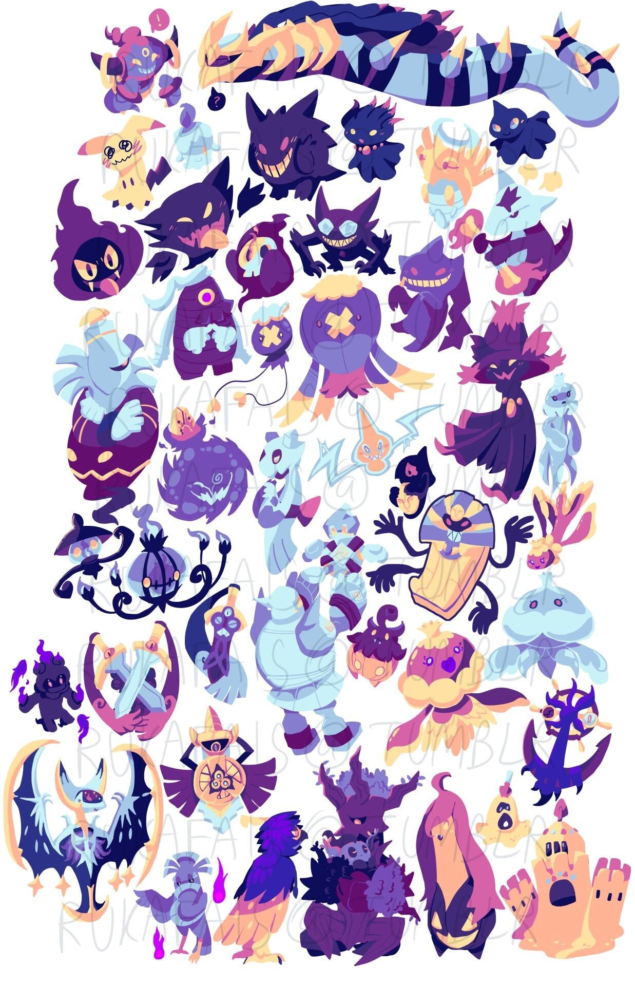 All Ghost Pokmon, Haunting Wallpapers, Sarah Mercado Collection, Creatures of Shadows, 1240x1920 HD Phone