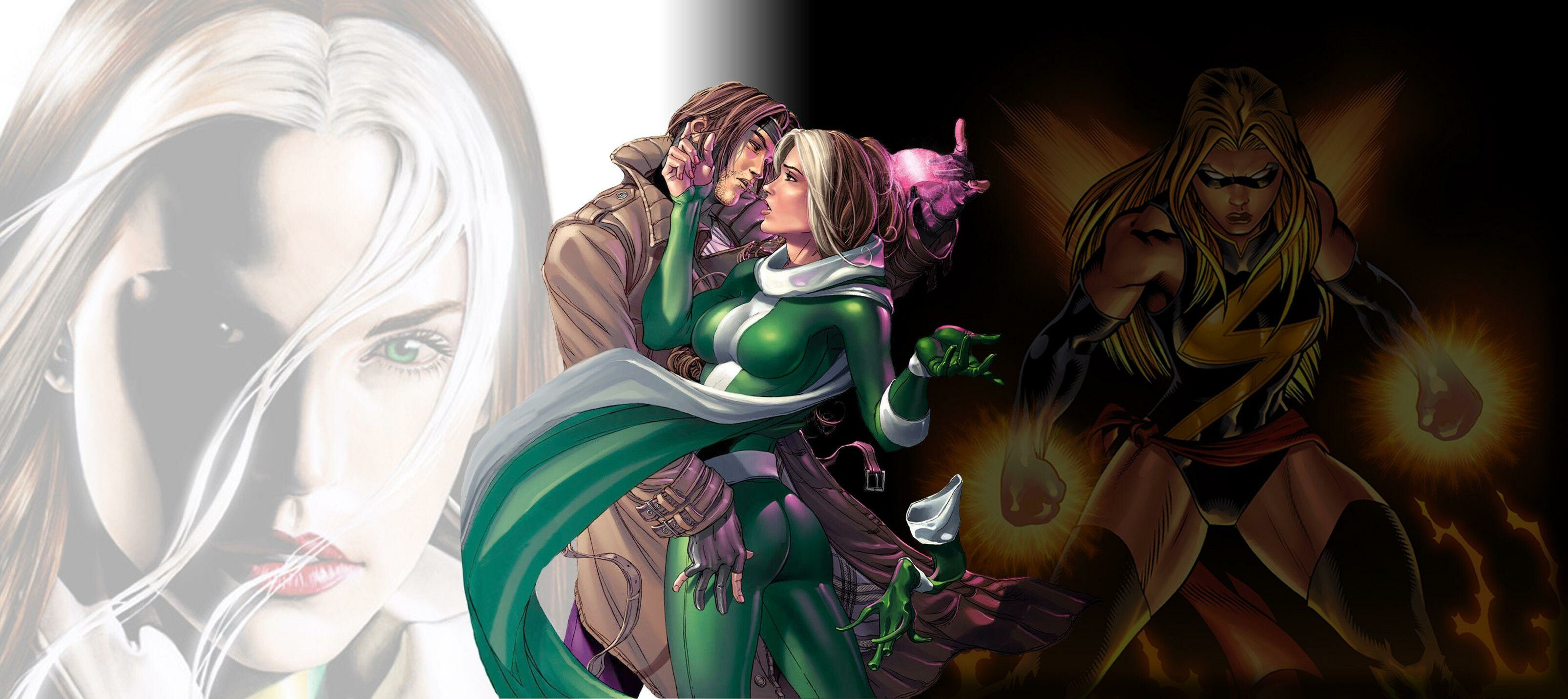 Rogue and Gambit, Rogue Wallpaper, 3220x1440 Dual Screen Desktop