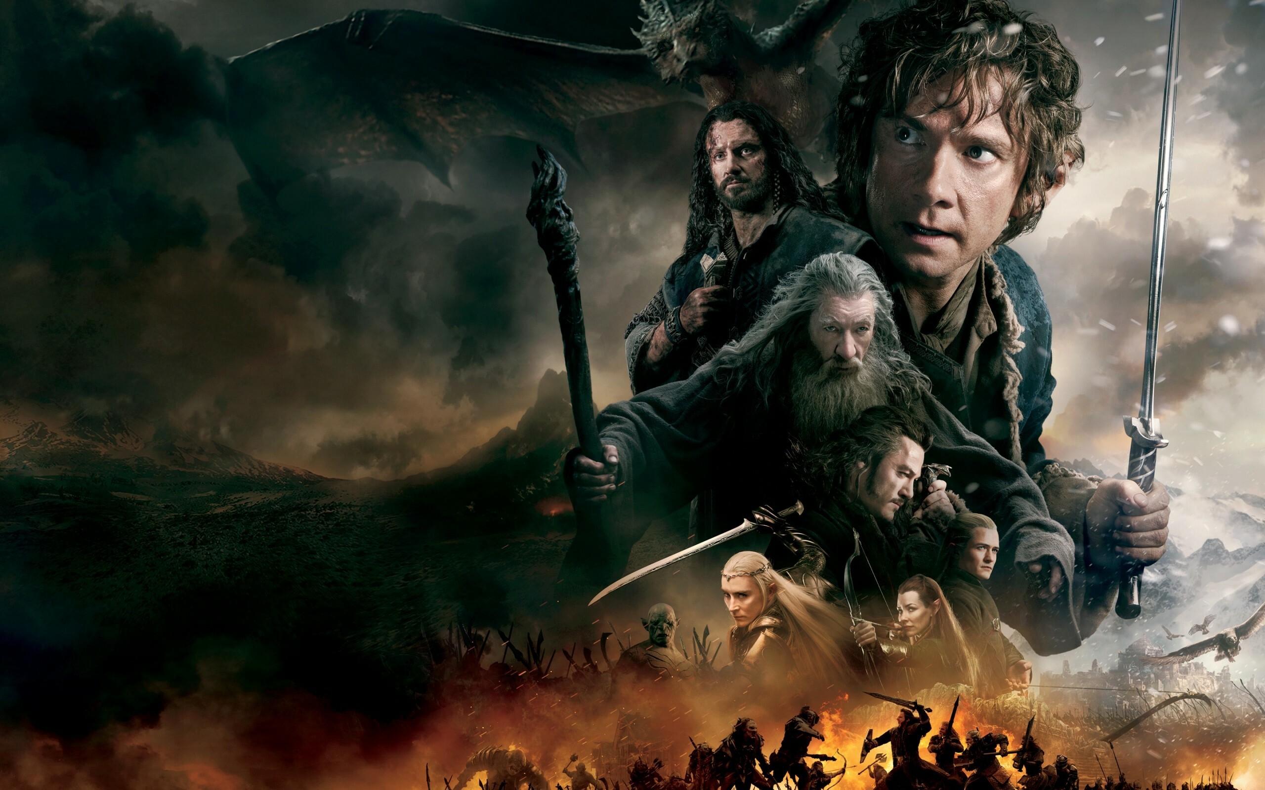 The Hobbit, Battle of the Five Armies, Chaos wallpapers, Epic climax, 2560x1600 HD Desktop