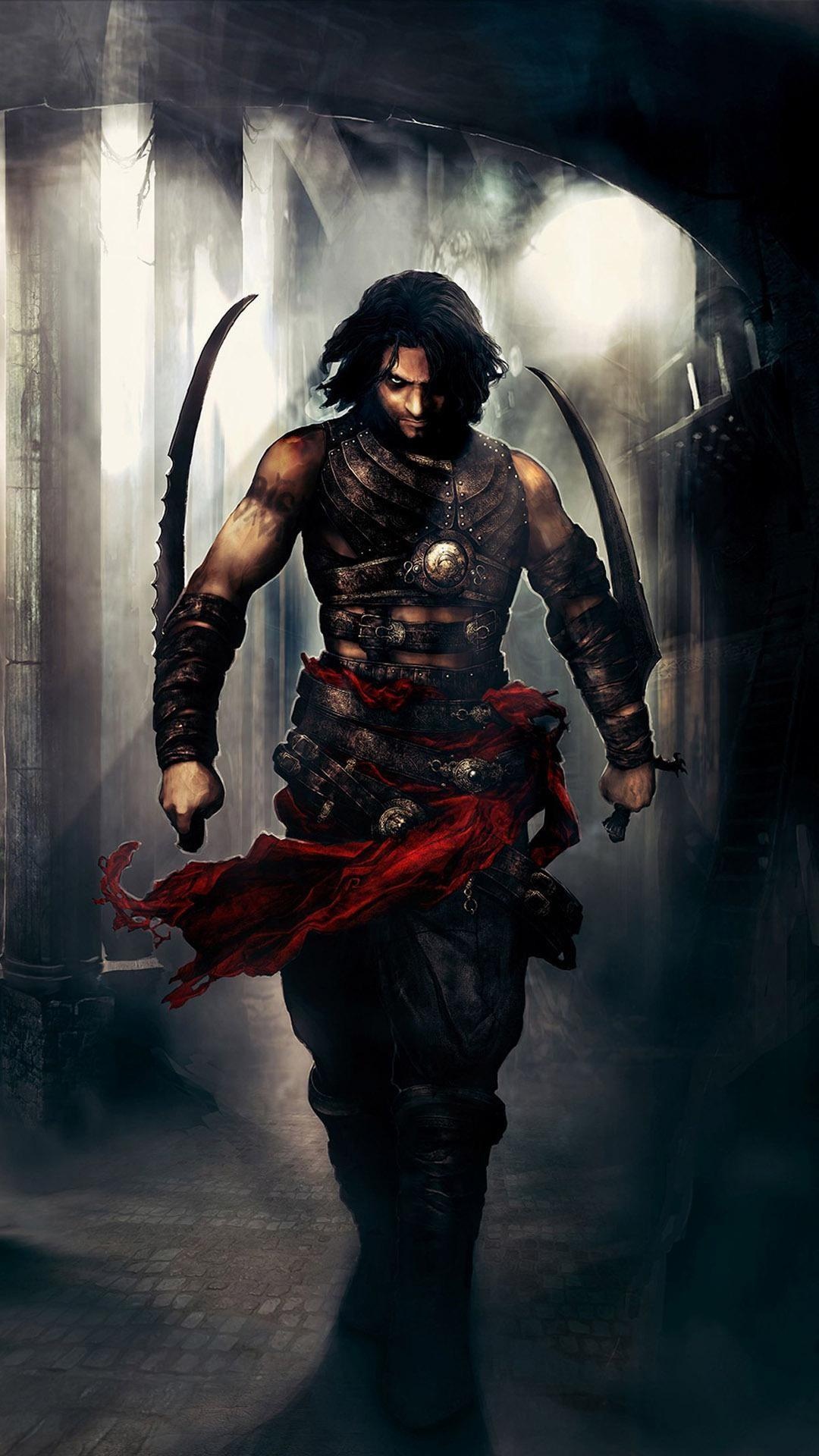 The Prince in Prince of Persia: Warrior Within, Dual curved scimitars, Flowing red waist sash, Full HD Phone wallpaper