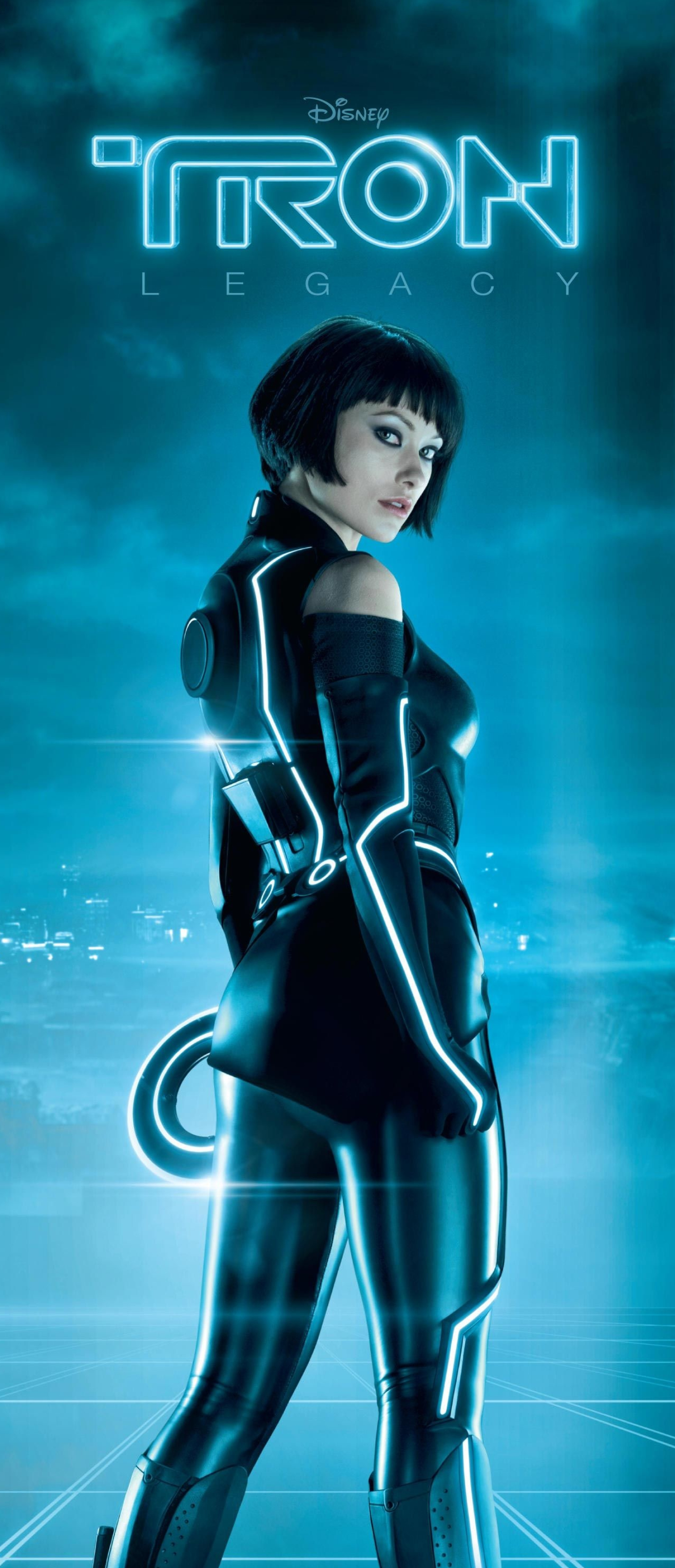 Olivia Wilde as Quorra, Tron: Legacy logo, Glowing Tron light suit, HD Phone wallpaper