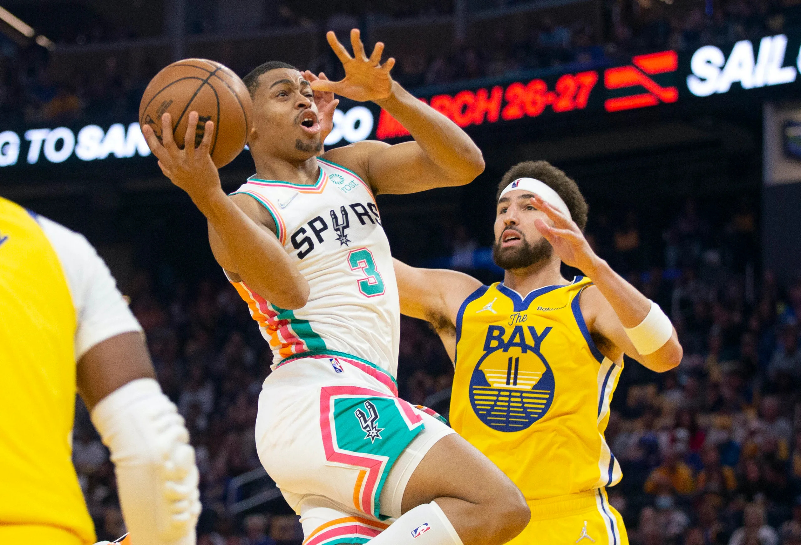 Spurs vs Warriors, Keldon Johnson Wallpaper, 2560x1750 HD Desktop
