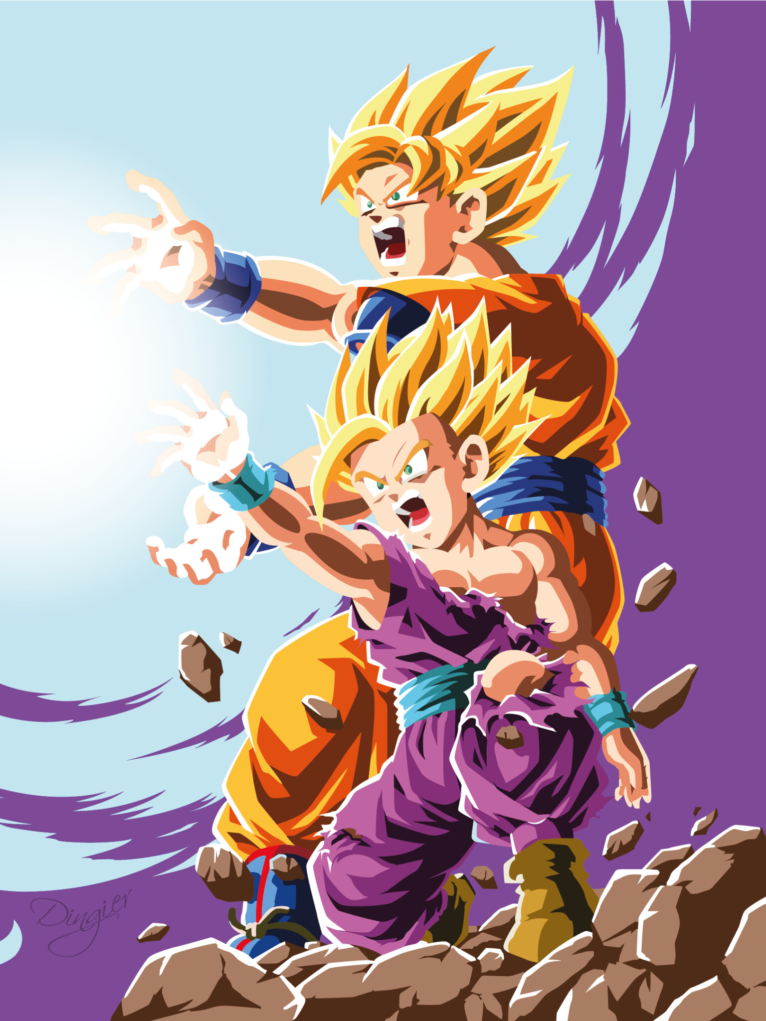 Goku, Kamehameha, Anime fight, Dragon Ball Z, 1540x2050 HD Phone