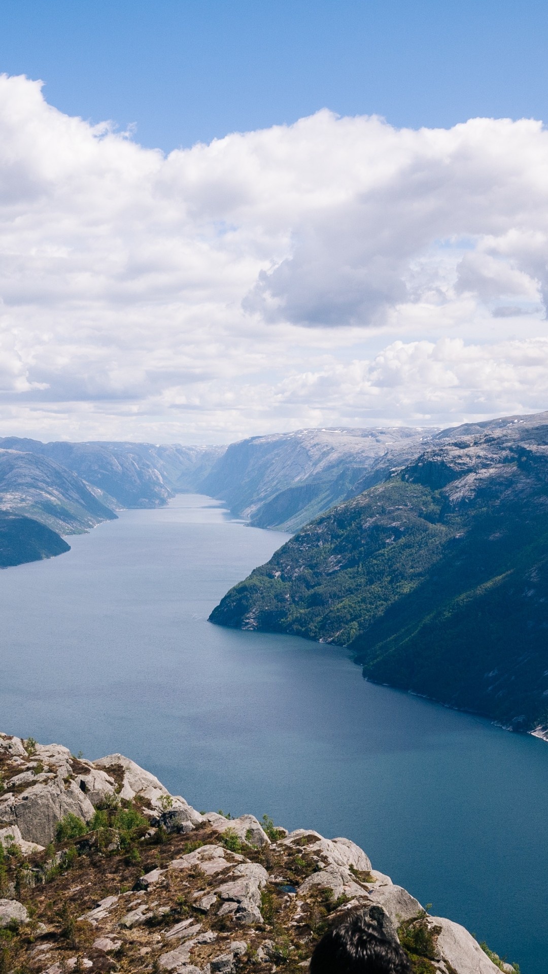 Norway's rivers, Magnificent mountains, Cloud-covered nature, Picturesque scenery, 1080x1920 Full HD Phone